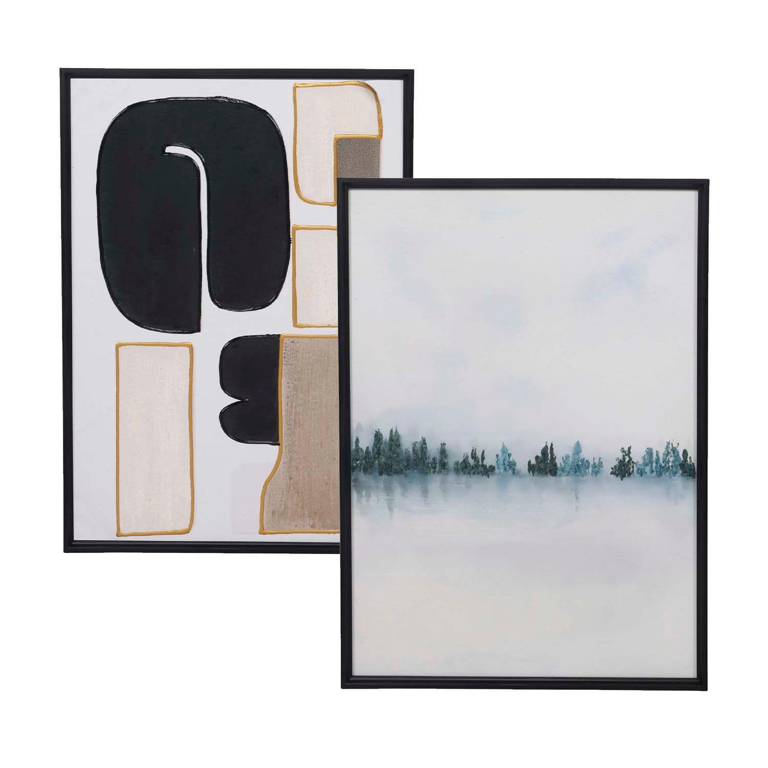 Set 2 Cuadros Decorativo Abstracto 50x70 cm c/u-0