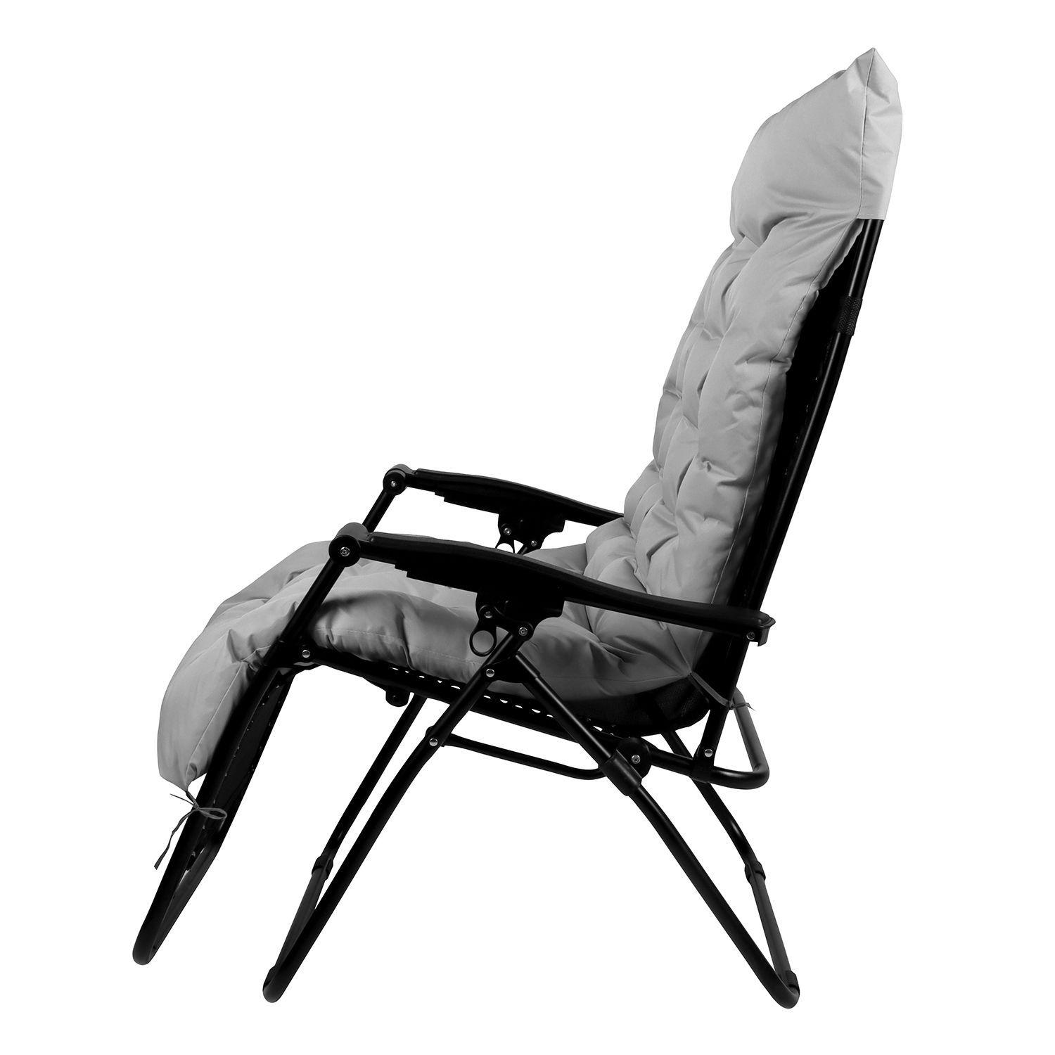 Reposera Plegable con Acolchado - Gris-2