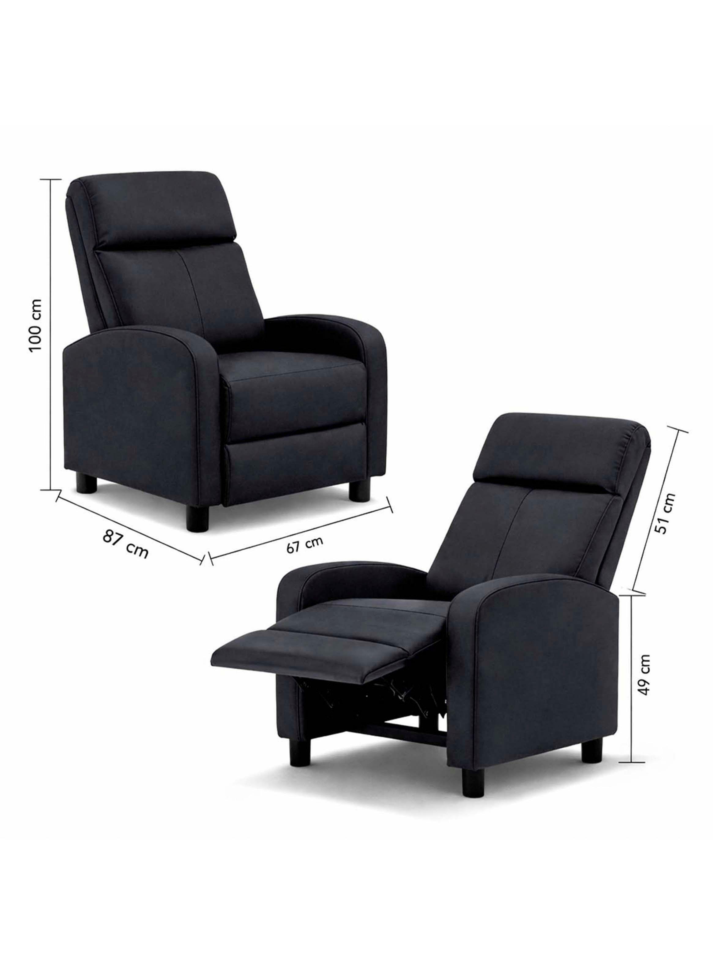 Berger Reclinable Lisboa PU Negro-6