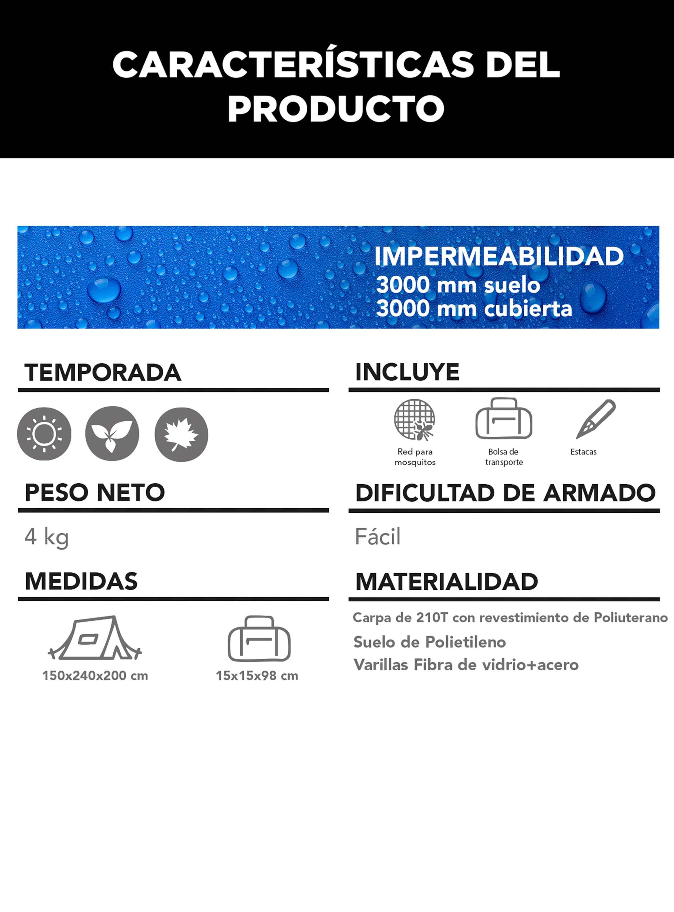 Carpa Instantánea QuickCamp 6 Personas-4