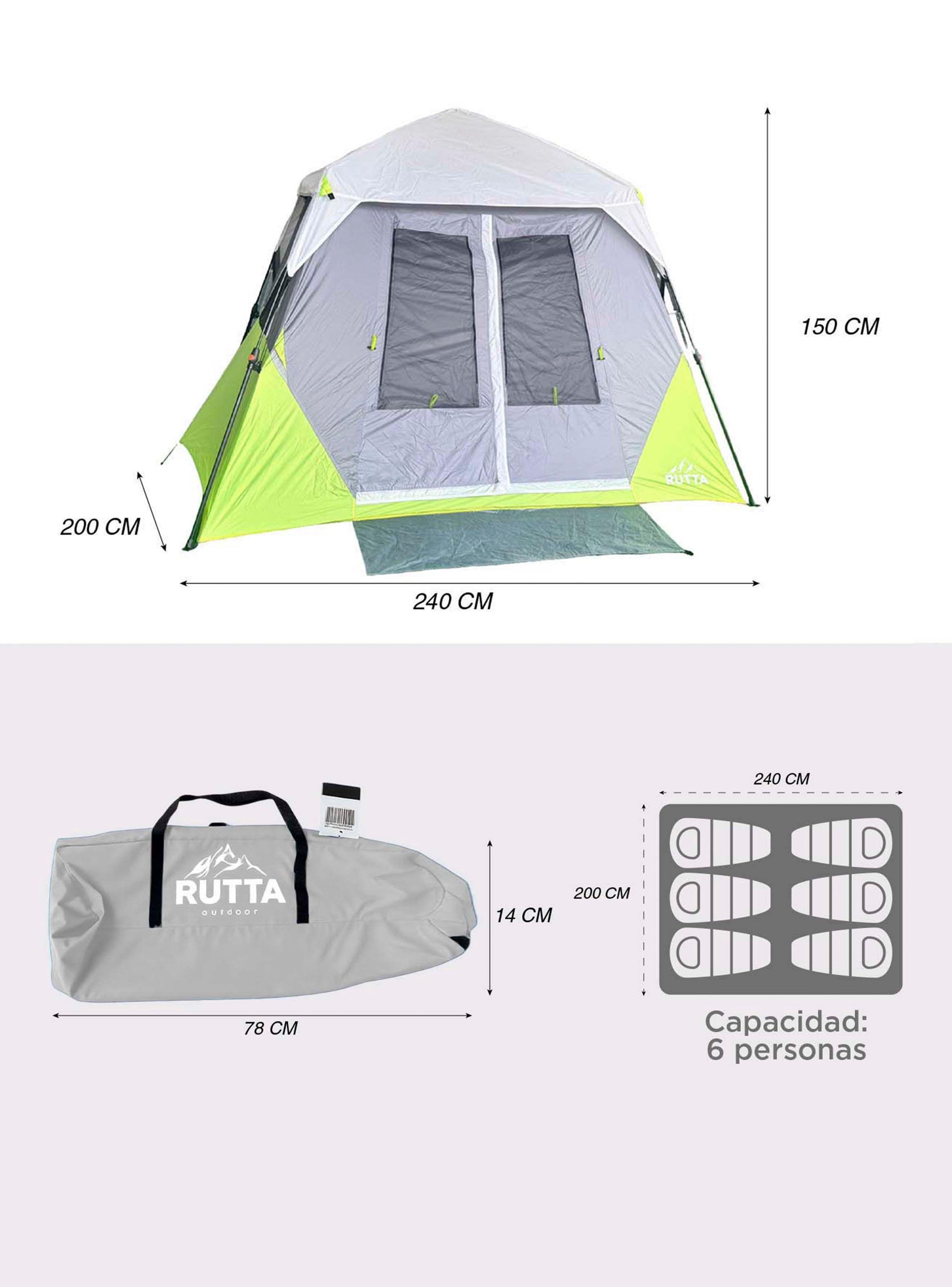 Carpa Instantánea QuickCamp 6 Personas-3