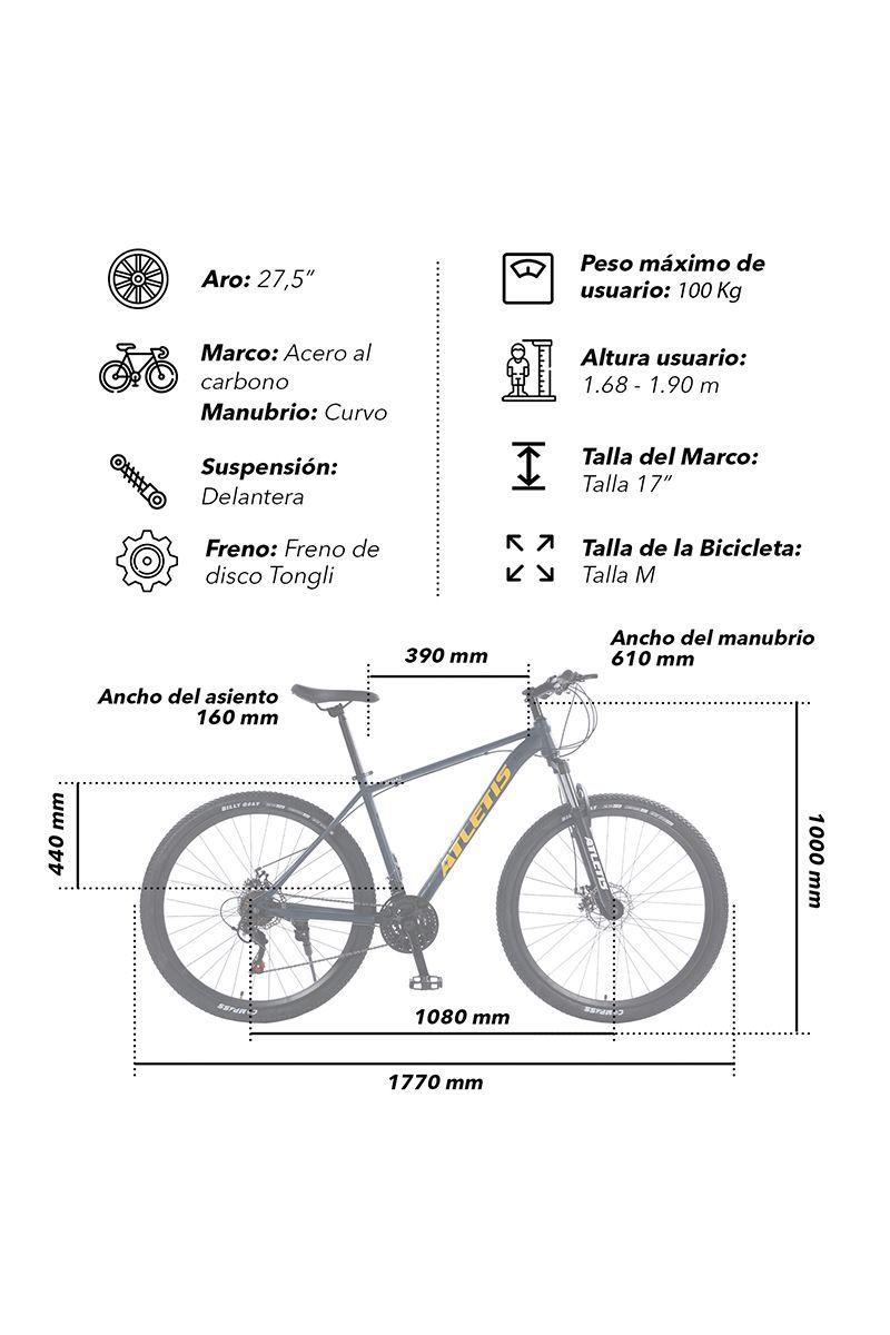Bicicleta Mountain Bike Ragaz 27,5" M Azul-2