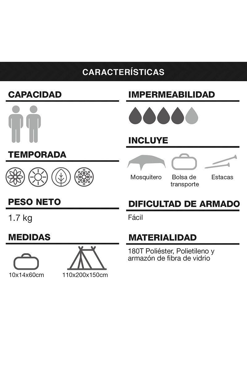 Carpa 2 Personas Camping Outdoor Café-3