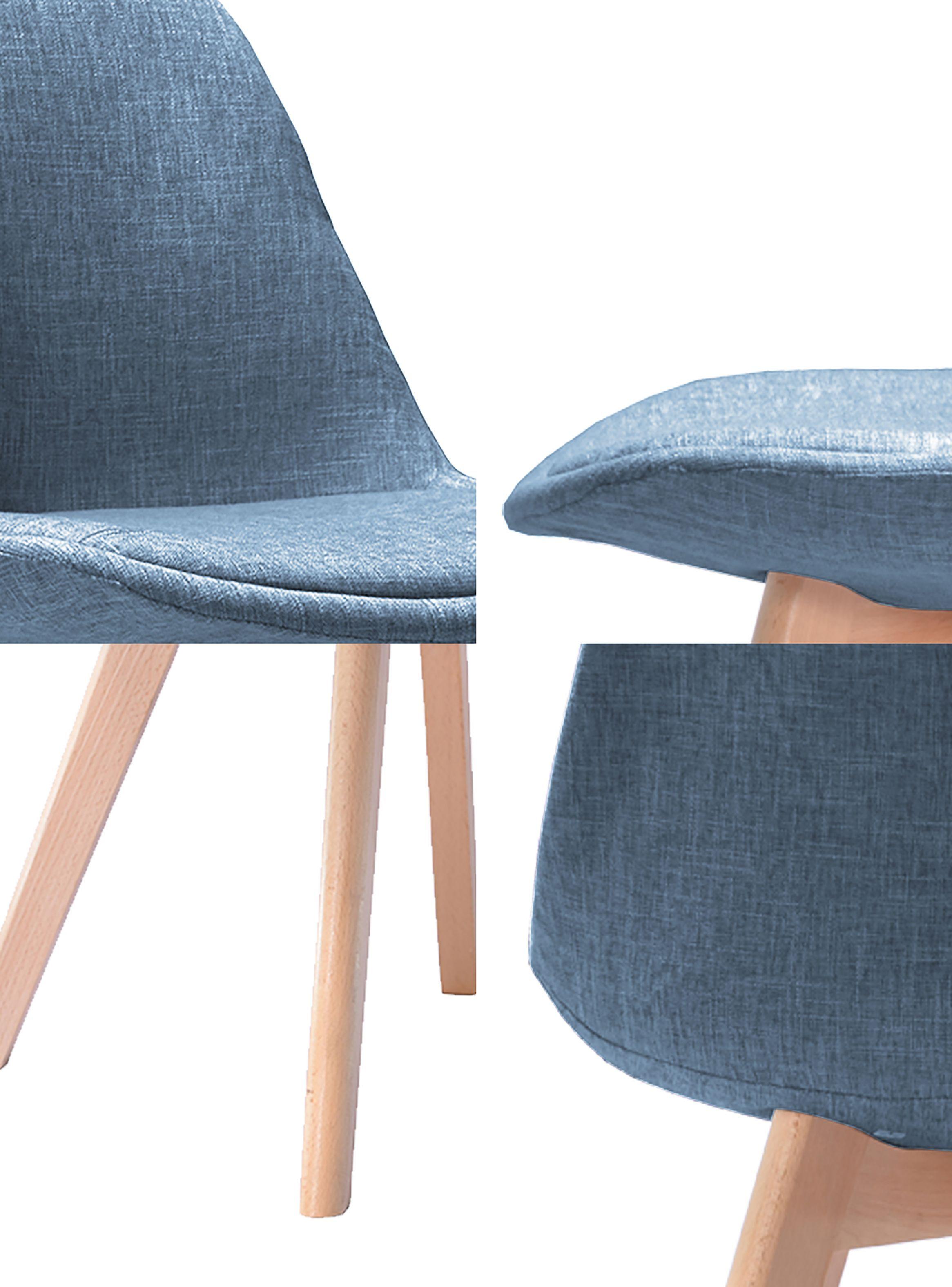 Pack 4 Silla Comedor Tulip Tela Cojín Gris-4