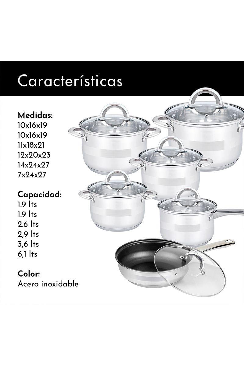 Set Baterías 12 Piezas Acero Inoxidable Bremen Gri-2
