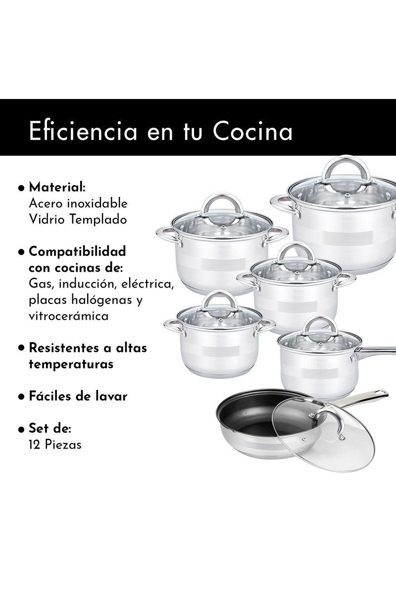 Set Baterías 12 Piezas Acero Inoxidable Bremen Gri-3