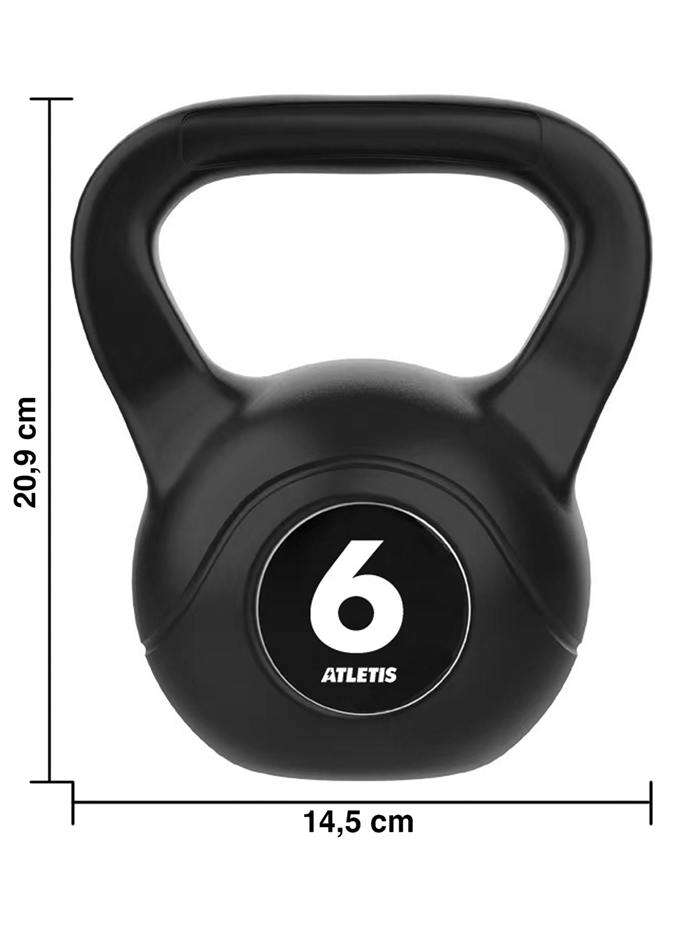 Kettlebell Mancuerna Pesa Rusa Cemento 6 Kg Negro-2