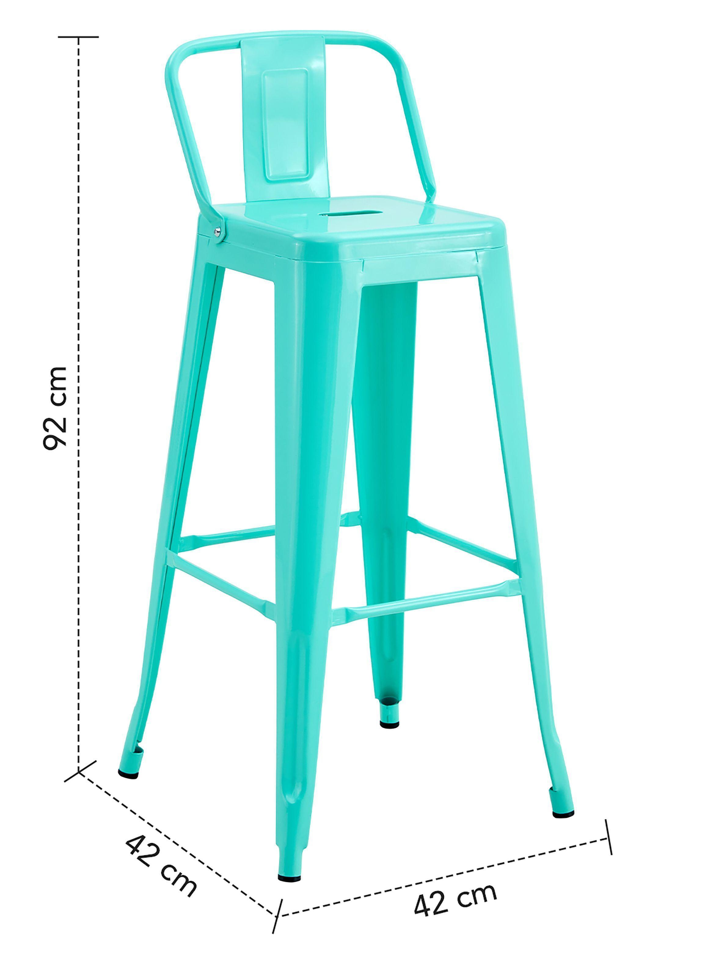 Pack De 4 Silla Alta Metal Menta-7