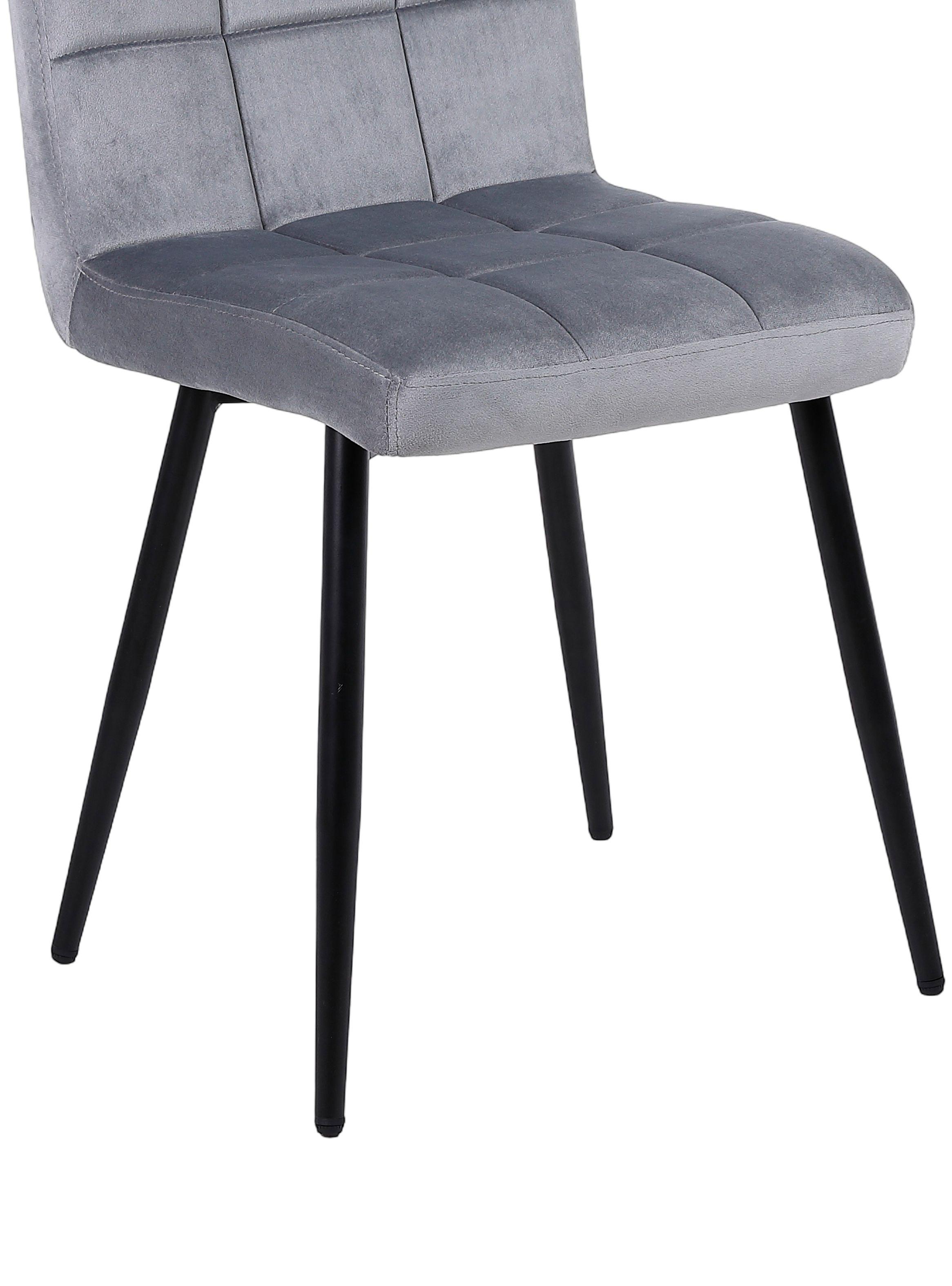 Pack de 4 Sillas de Comedor Modernas Novahus Velvet Gris-4
