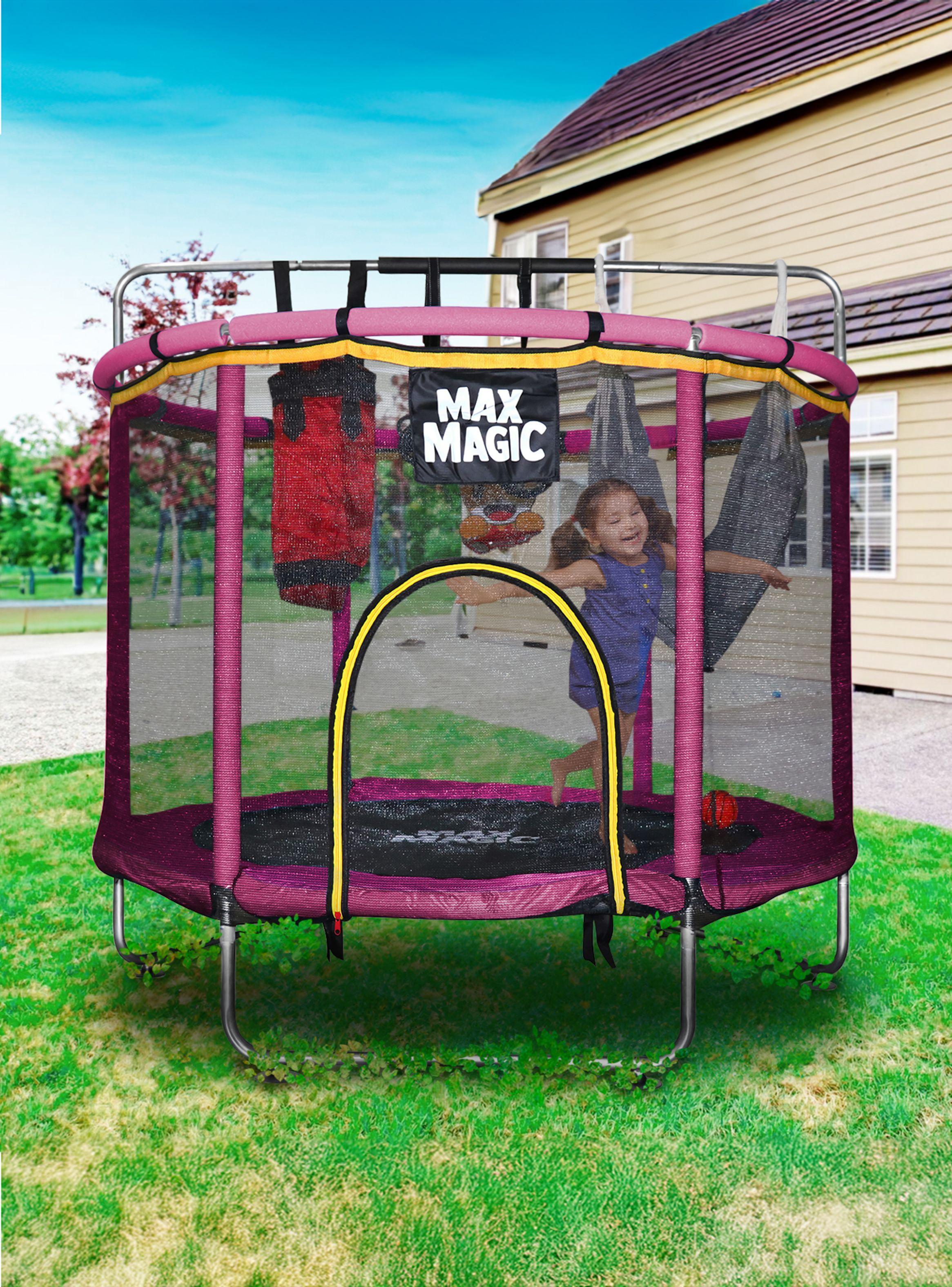 Cama Elástica Infantil Max Magic Rosada con Accesorios 140cm-5