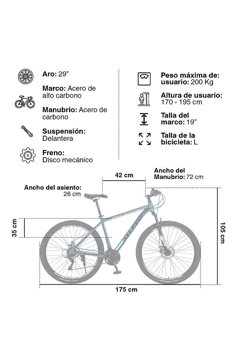 Bicicleta Mountain Bike Blaze Aro 29" 21 Vel Hombre Azul-2