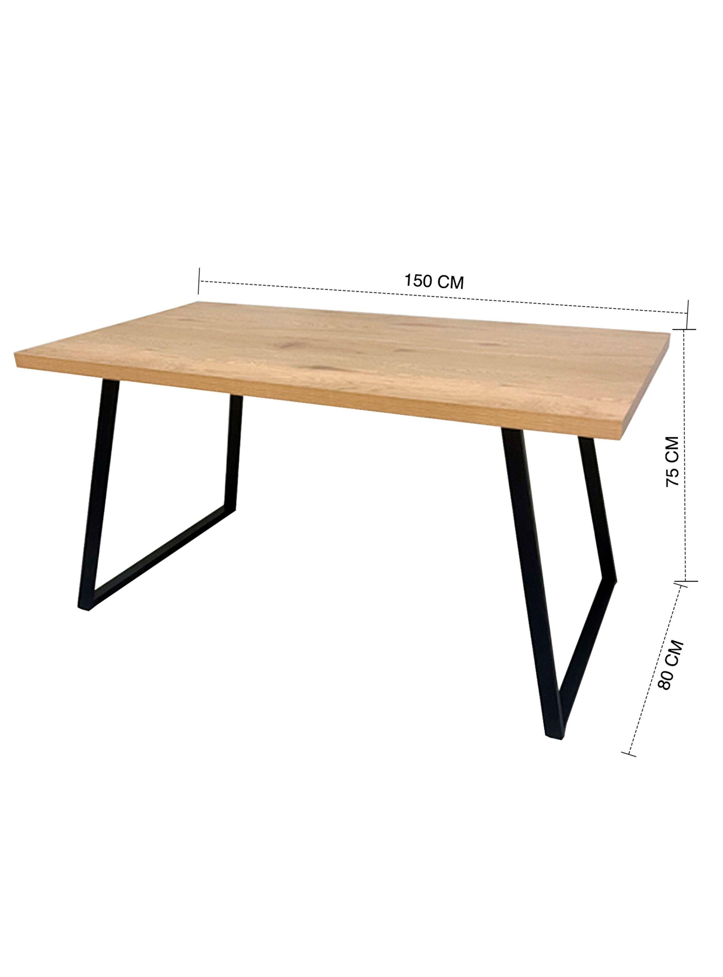 Mesa de comedor 75x80x150 Metal Madera-2