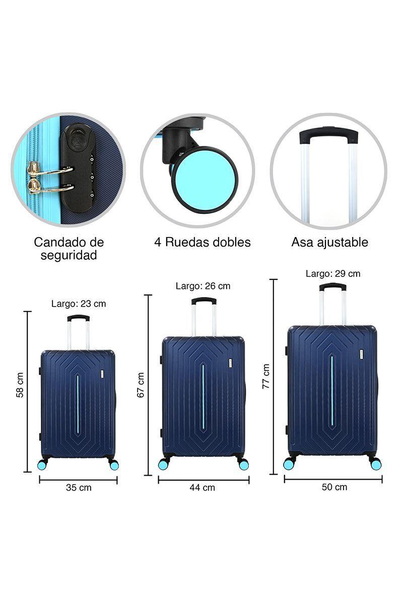 Set Maletas Rígidas Majesty S M L Azul-2