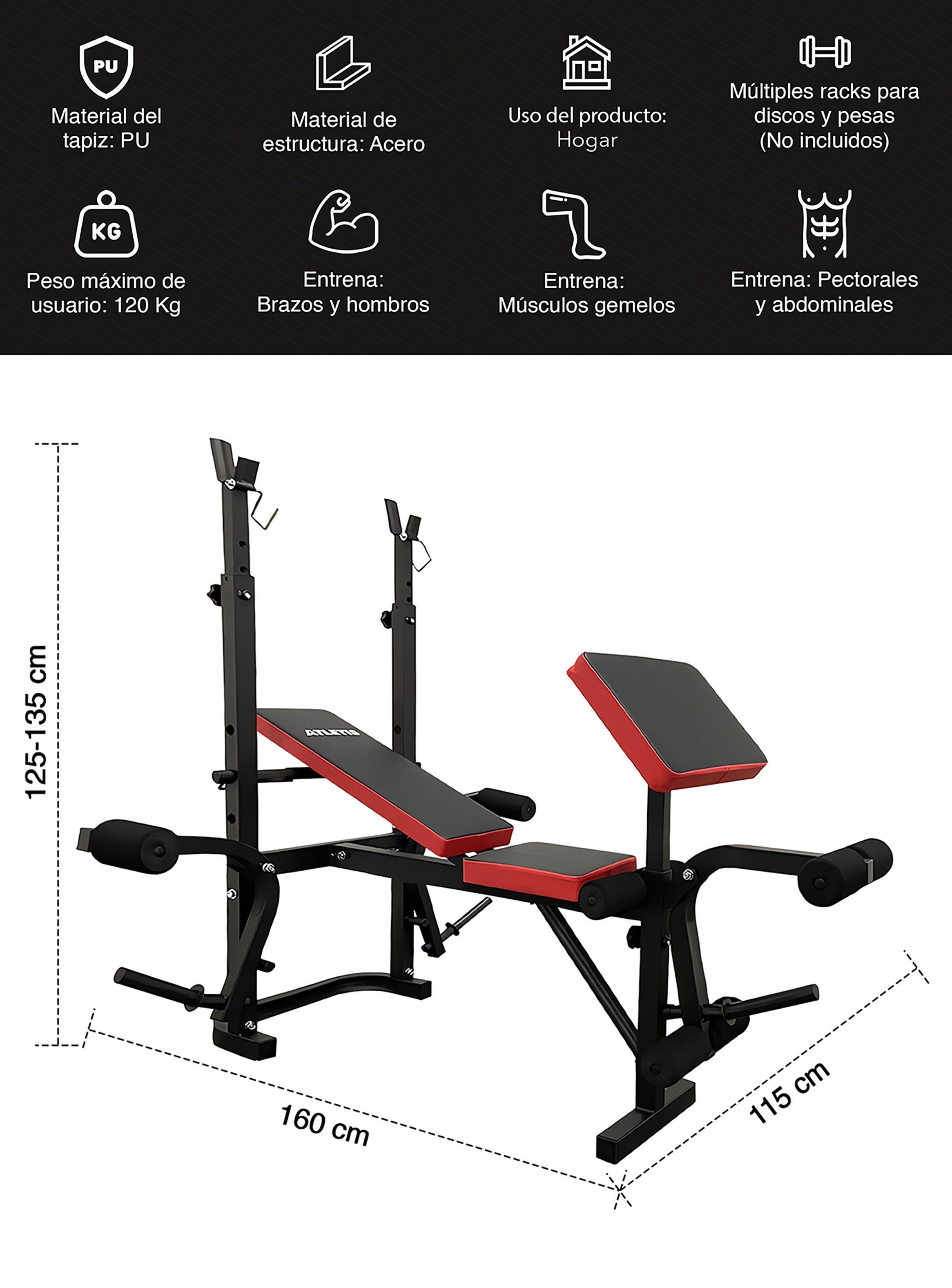 Press Banca Atletis T4000 Multifunción 300KG Negro-2