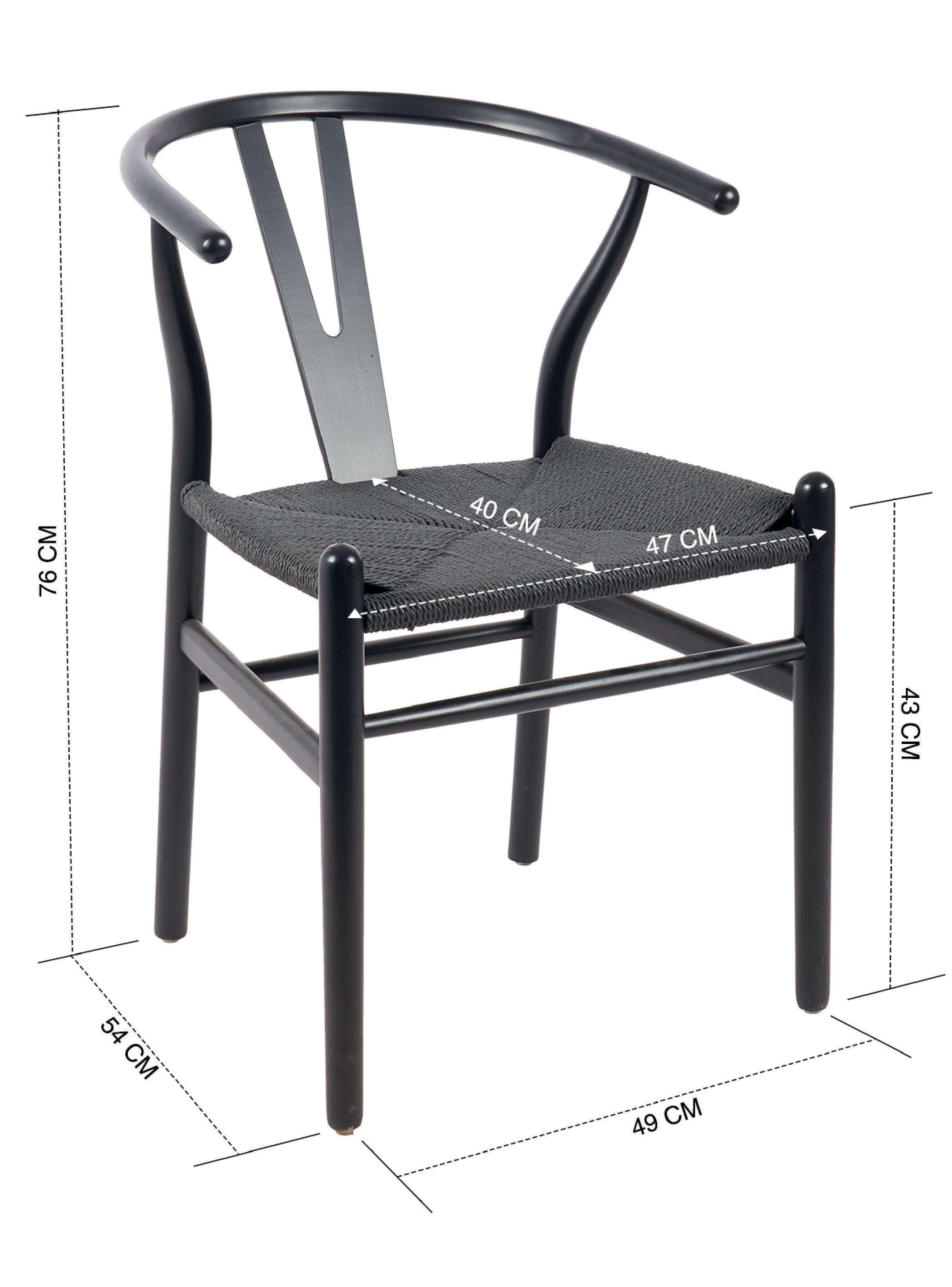 Pack 2 Sillas Comedor Novahus Wishbone Negra-7