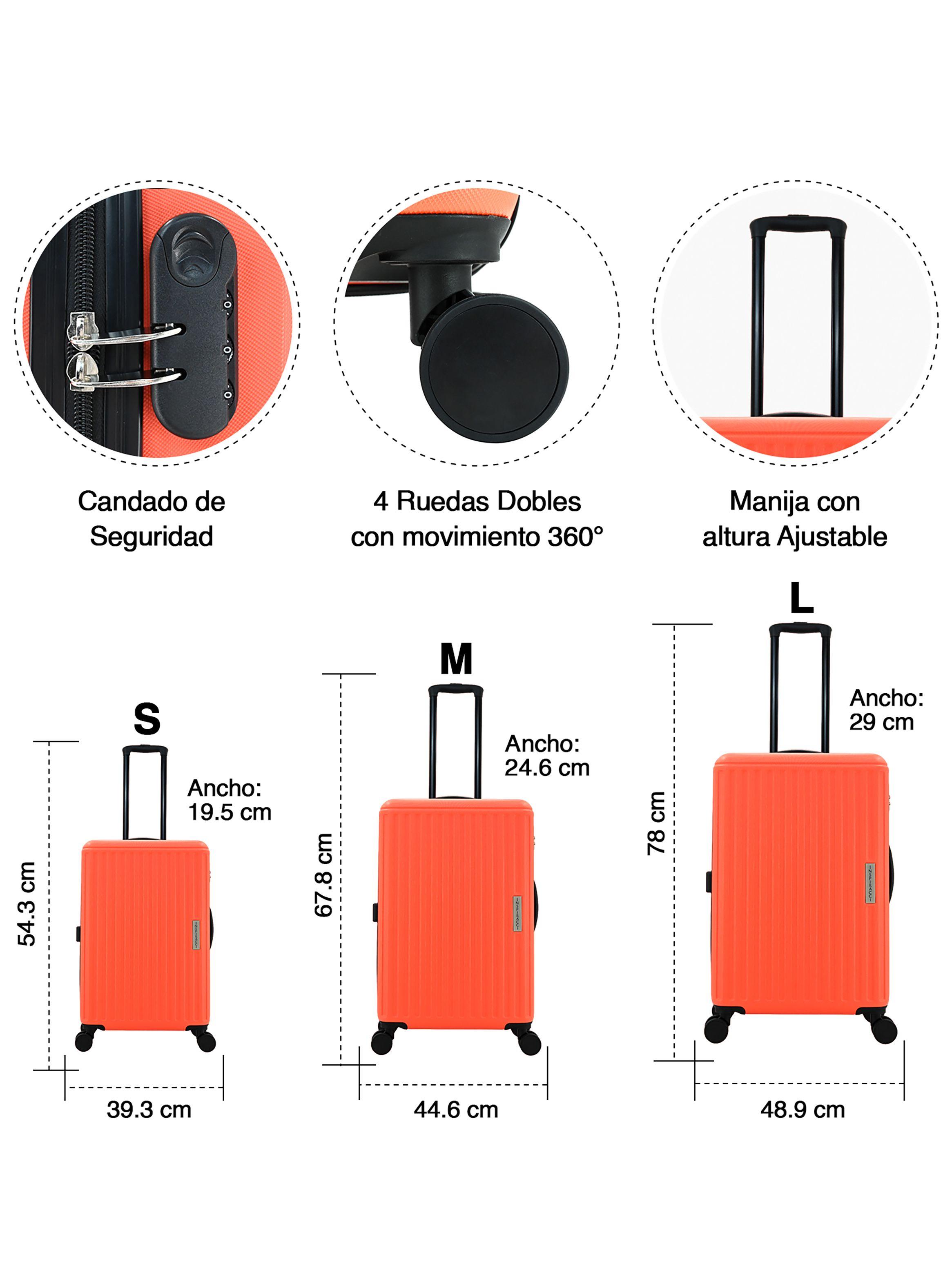 Set de 3 Maletas Rígidas Misuri Rojo-2