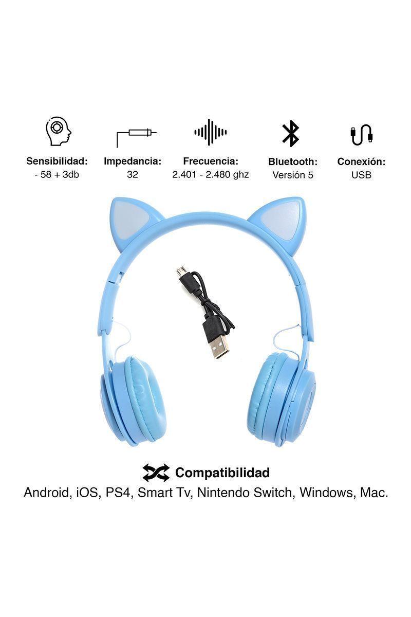 Audífonos Headphones Y08M Celeste-1
