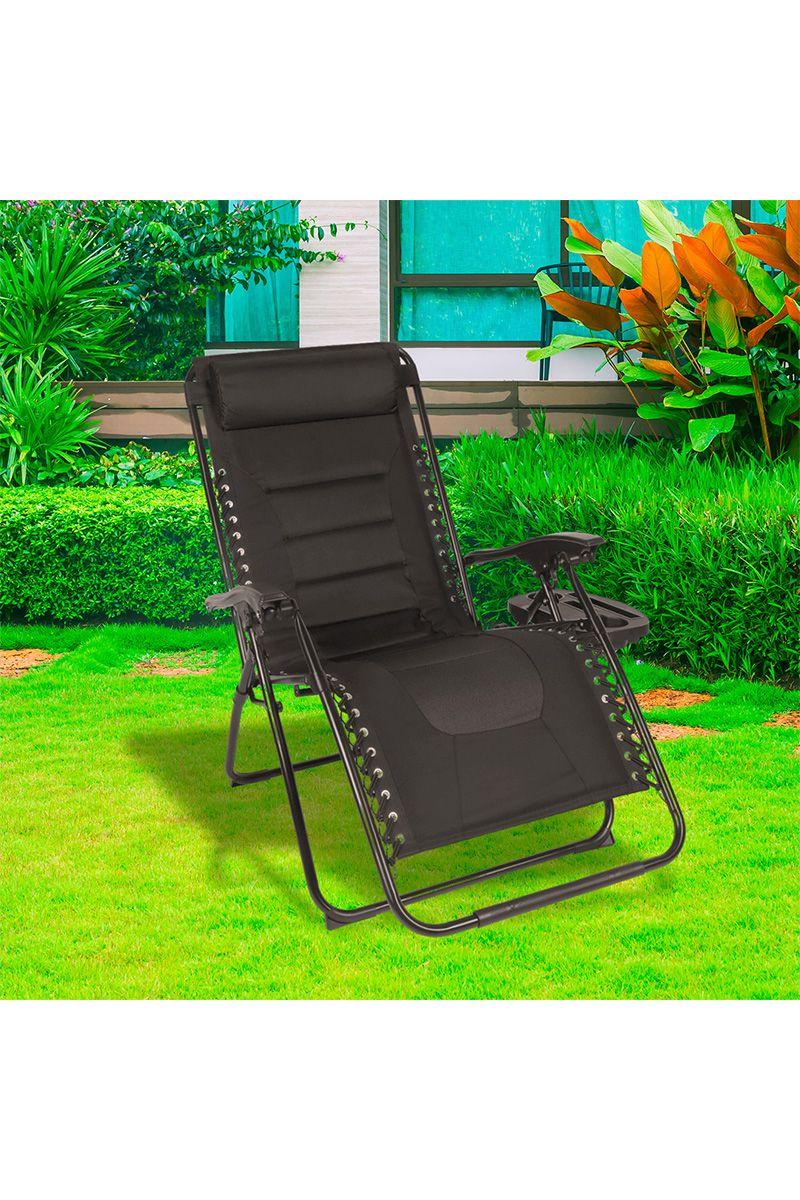 Reposera XL Acolchada Negro-5