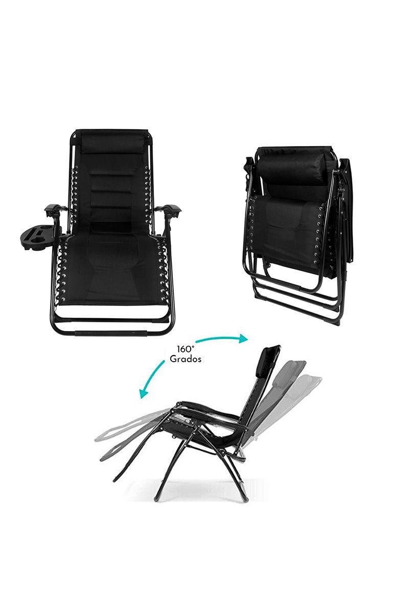 Reposera XL Acolchada Negro-3