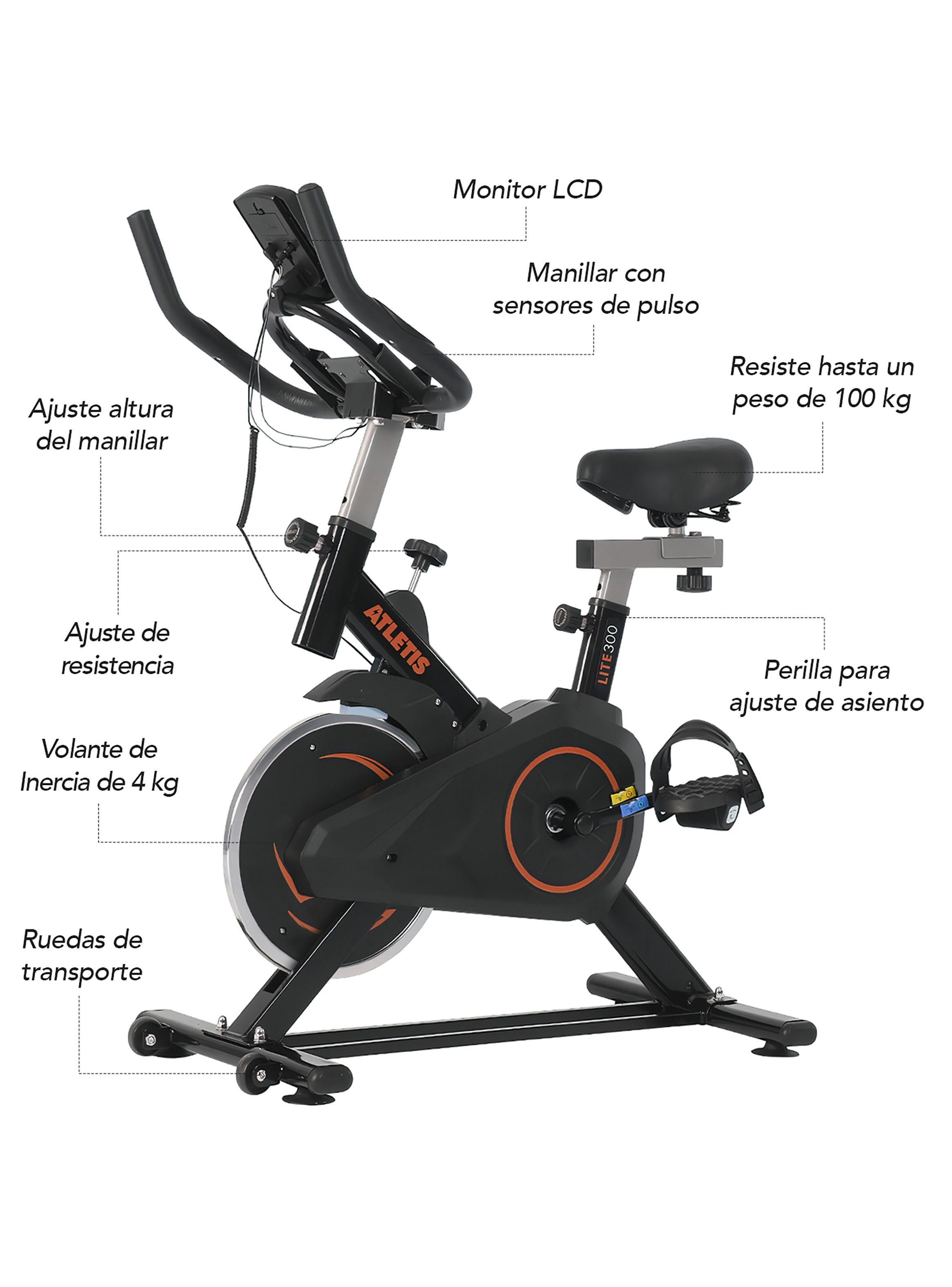 Bicicleta Spinning Atletis Lite 300 Naranjo 4 Kg-2