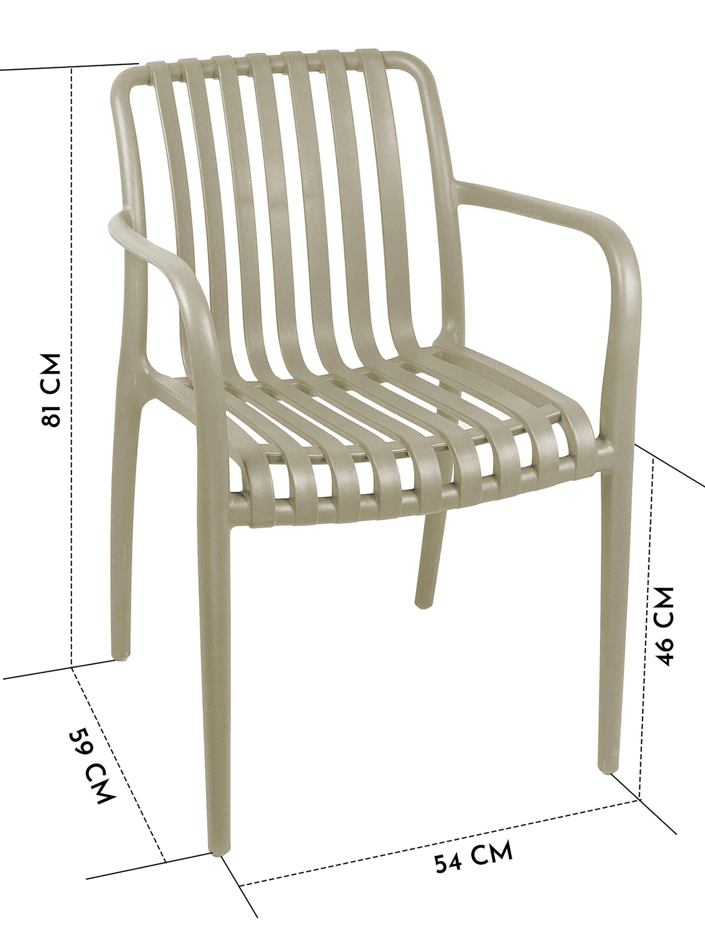Silla Terraza Plástica Giza Taupe-2