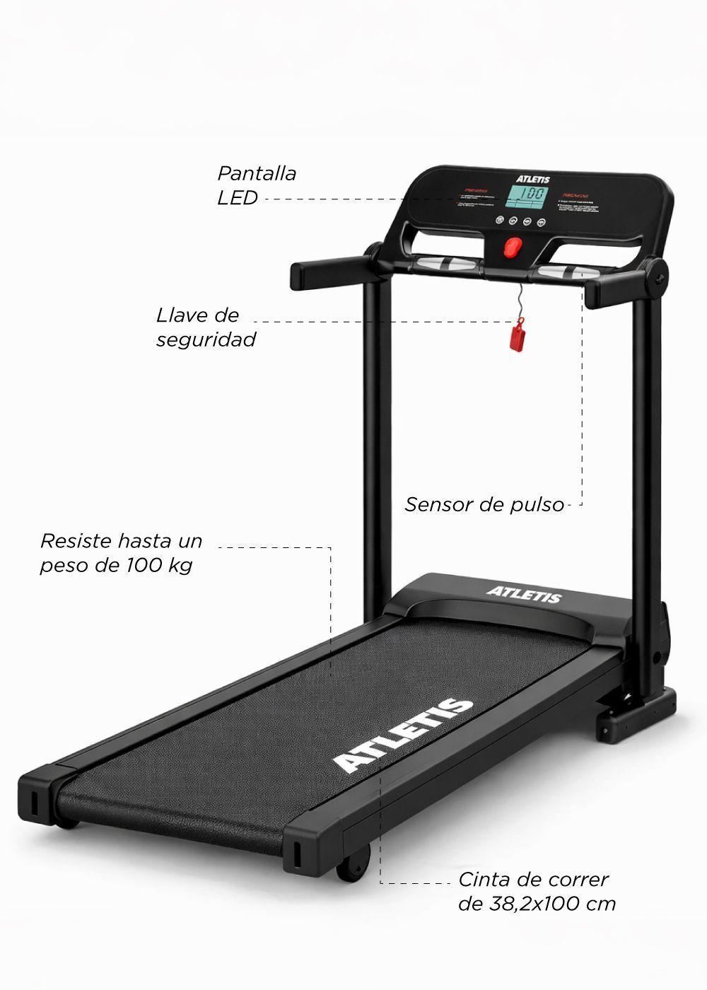 Trotadora M200 Plus 12 km/h 1.5 HP Plegable Negro-6