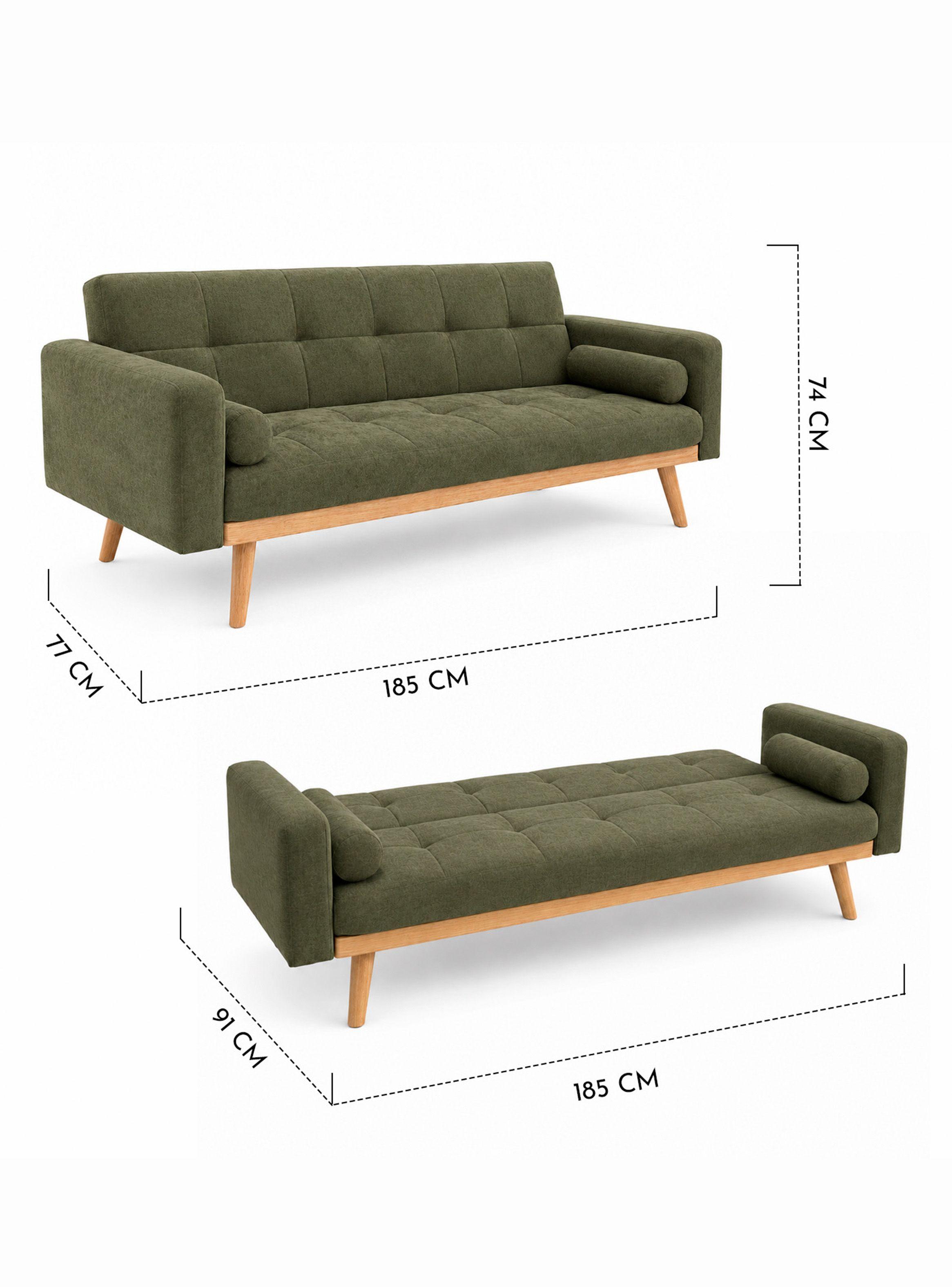 Sofá Cama Amanda 74x185x77 cm Verde-5