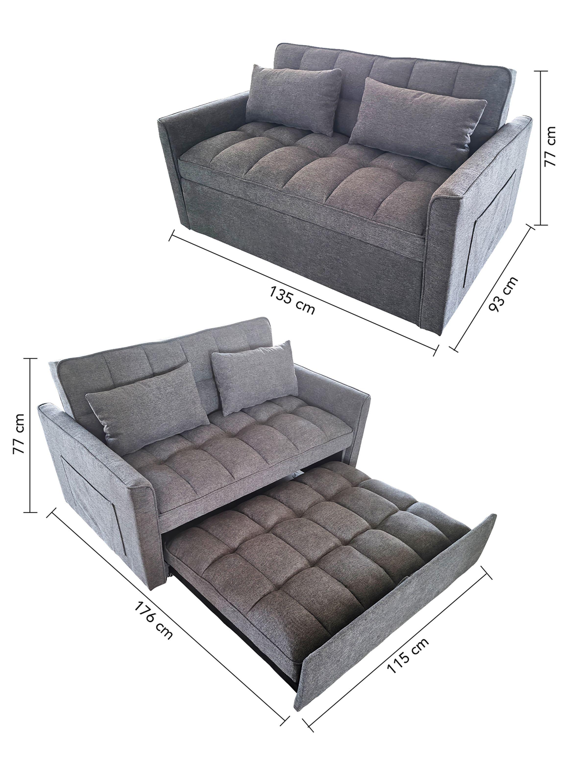 Sofa Cama Gris Oscuro-2