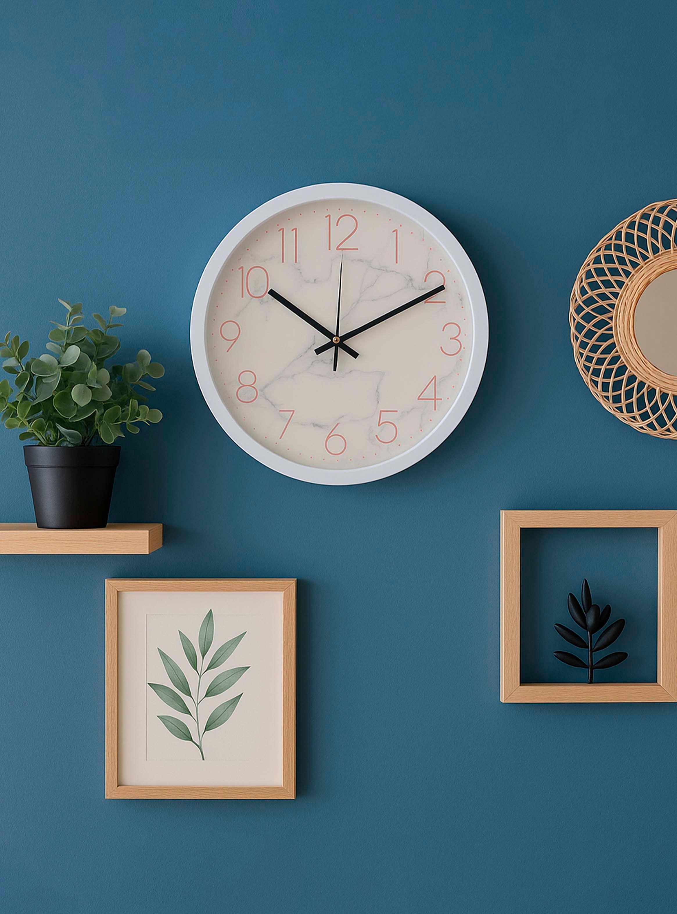 Reloj Decorativo Pared Clásico Blanco 30 cm-1
