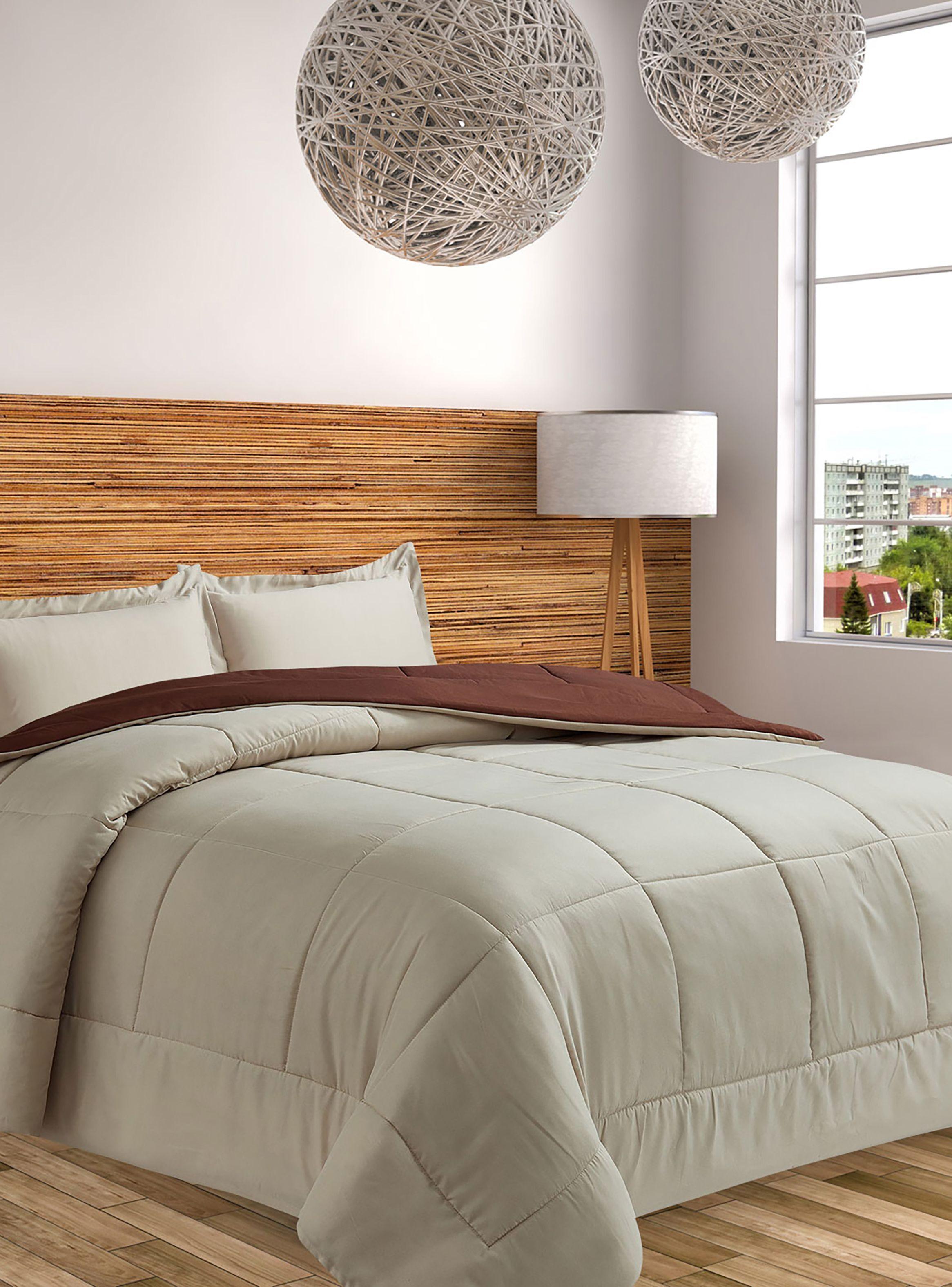 Plumón Cubrecama Reversible Marnie 2 Plazas Beige-1