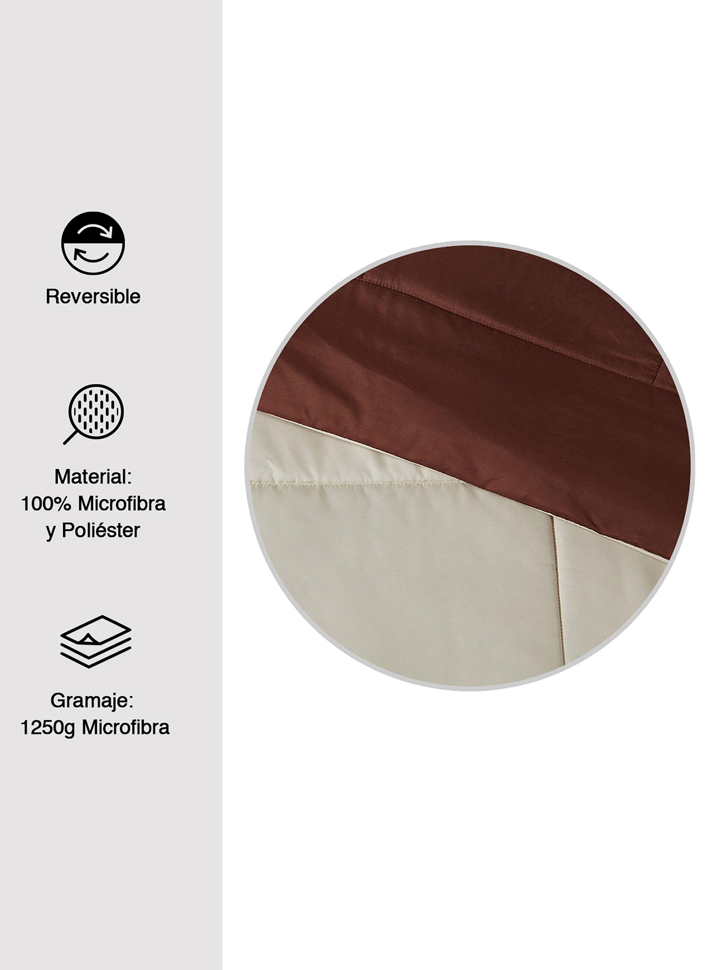 Plumón Cubrecama Reversible Marnie 2 Plazas Beige-3