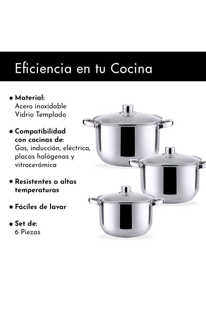 Baterías 6 Piezas Acero Inoxidable Dresden Gris-3
