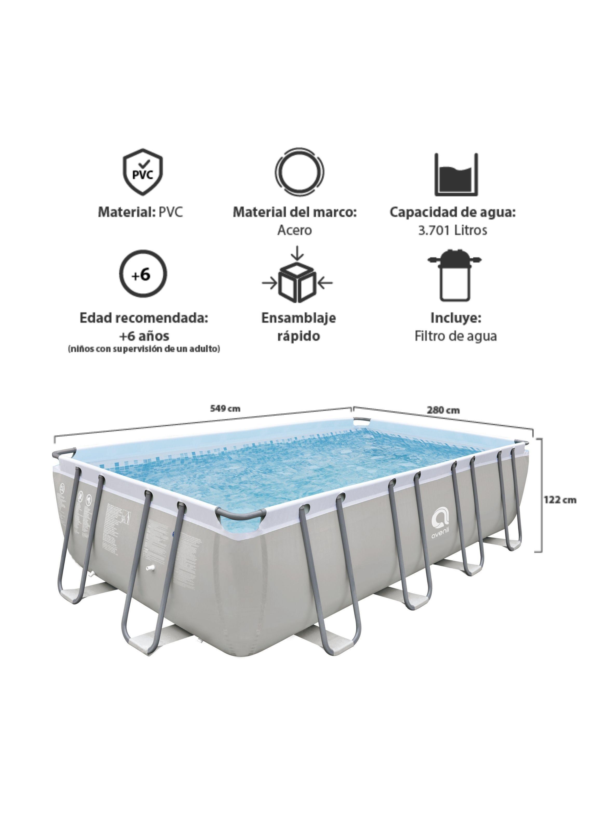 Piscina Familiar Rectangular 122x280x549 cm 13603 Litros-4