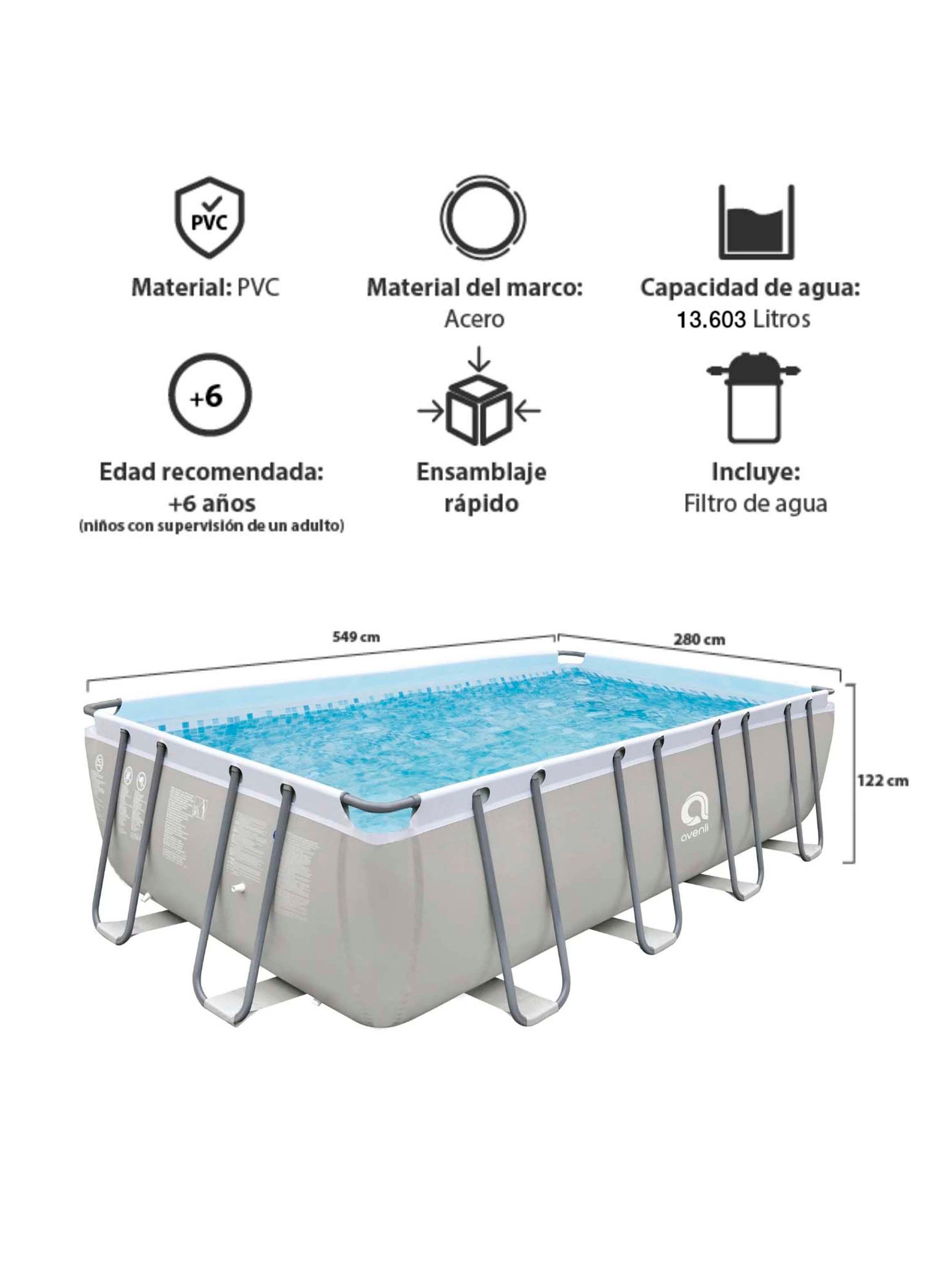 Piscina Familiar Rectangular 122x280x549 cm 13603 Litros-3