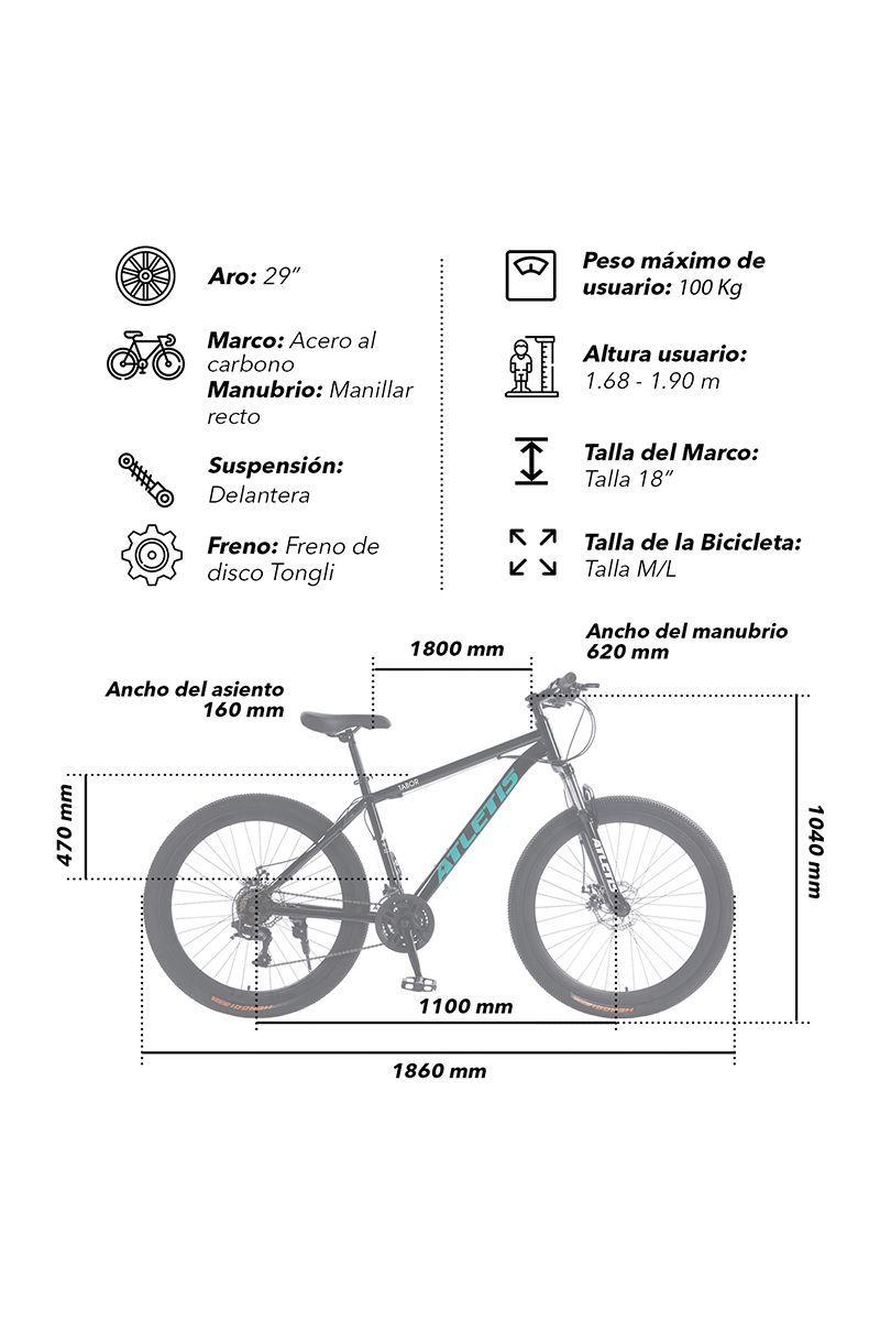 Bicicleta Mountain Bike Tabor 29" M/L Negro-2