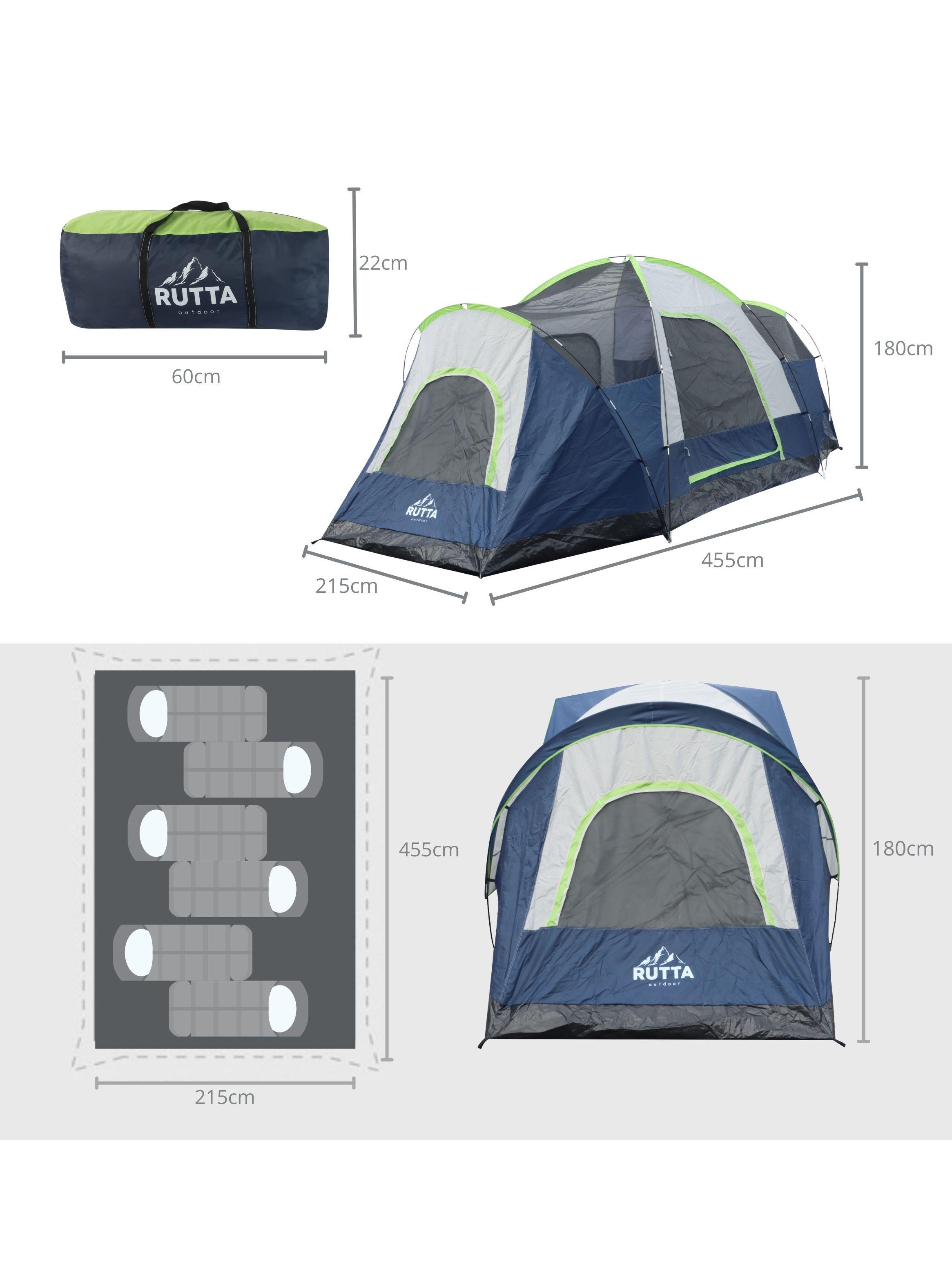 Carpa 6 Personas Camping Outdoor Azul-6