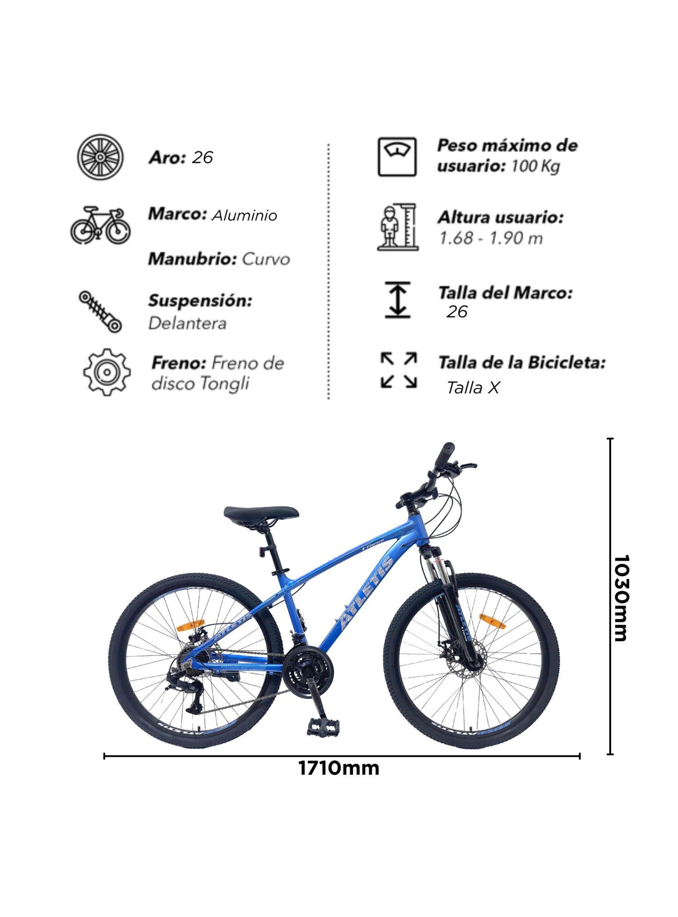 Bicicleta Mountain Bike X Force Aro 26 Azul-2