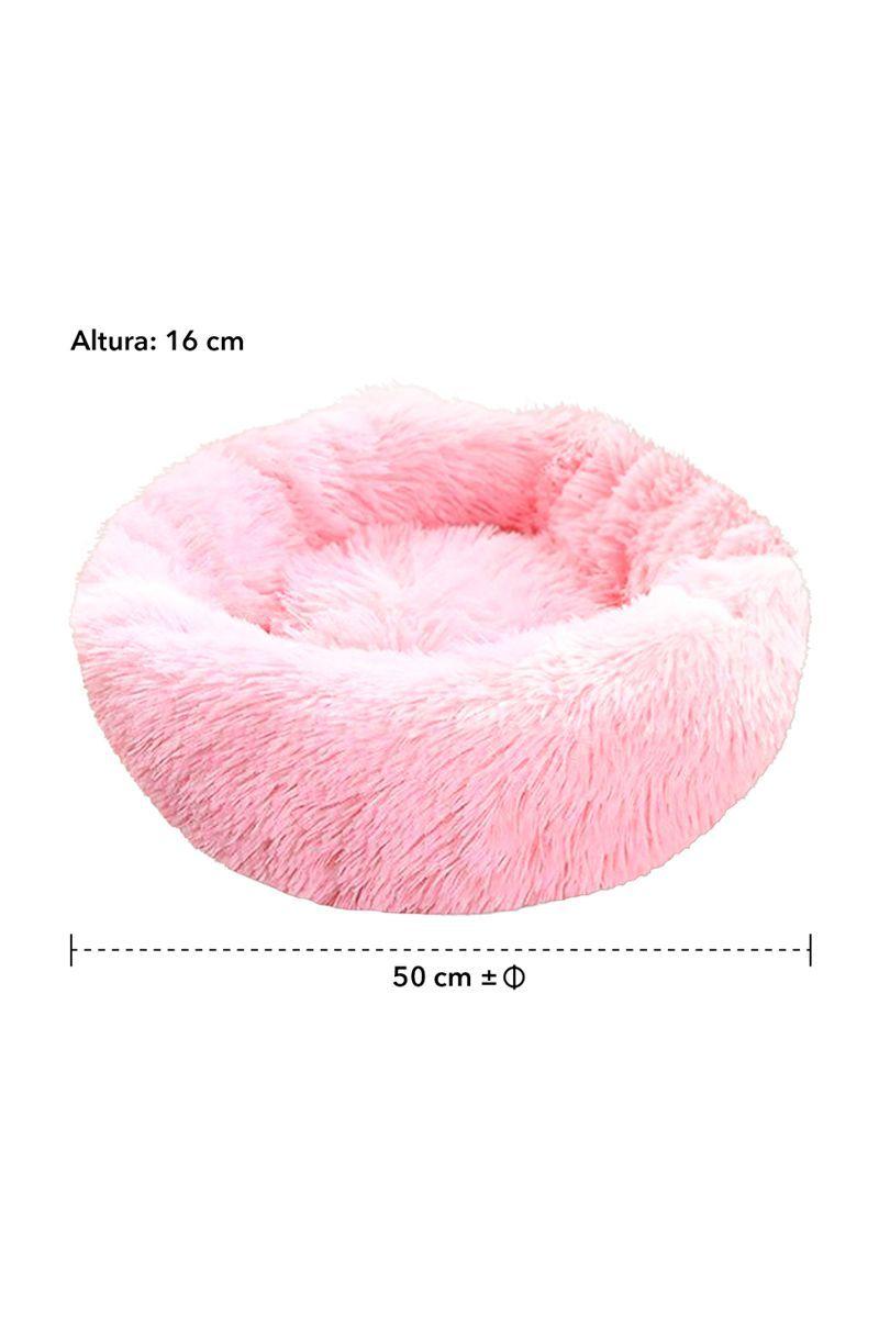 Cama Mascotas Antiestres Circular Felpa S Rosado-2