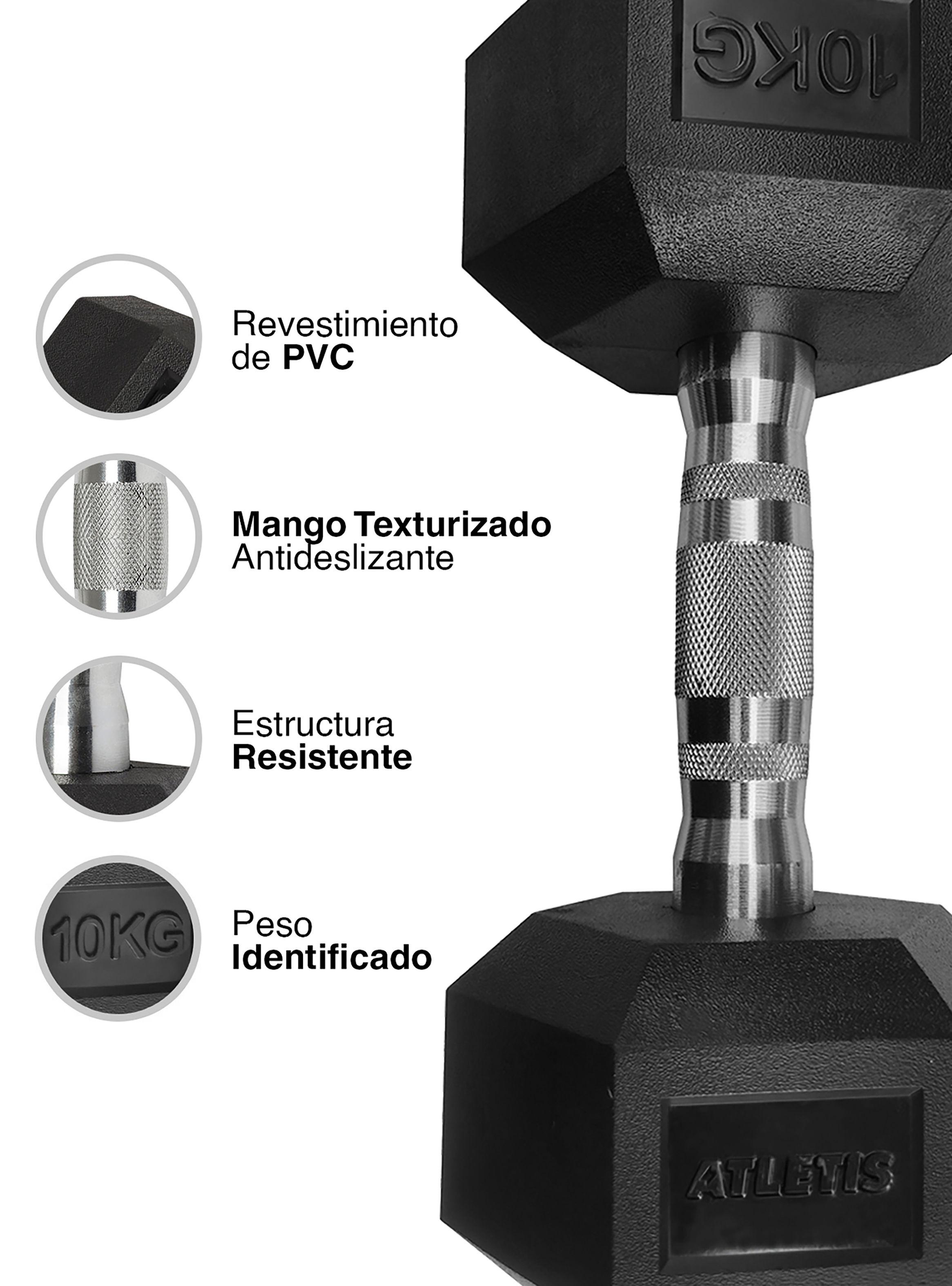 Mancuerna Hexagonal 10 Kg Negro-3