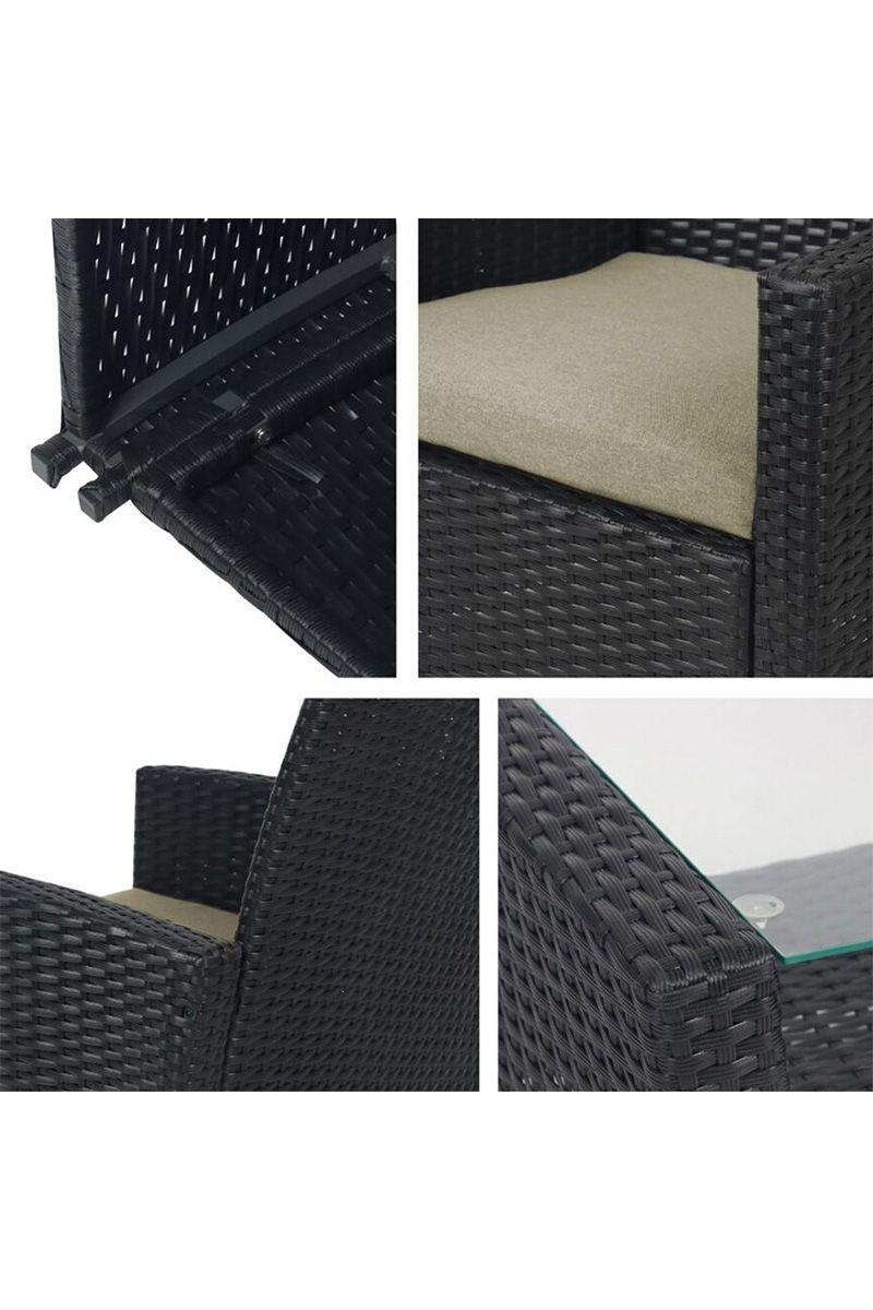 Set Terraza 4 Piezas Sorrento Mesa + Sillon Negro-4