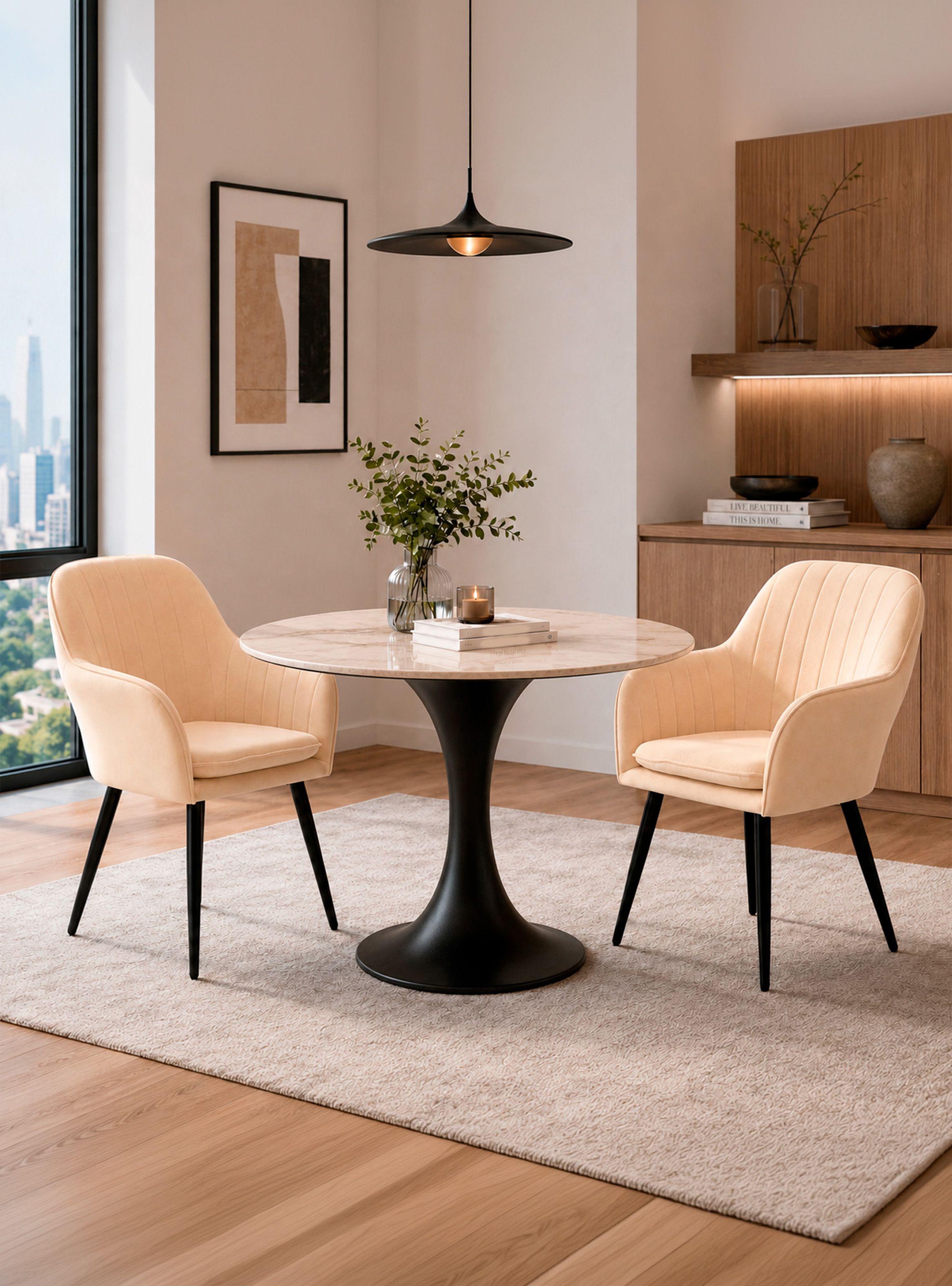 Pack 2 Sillas Comedor Velvet Alessandro Café3-5