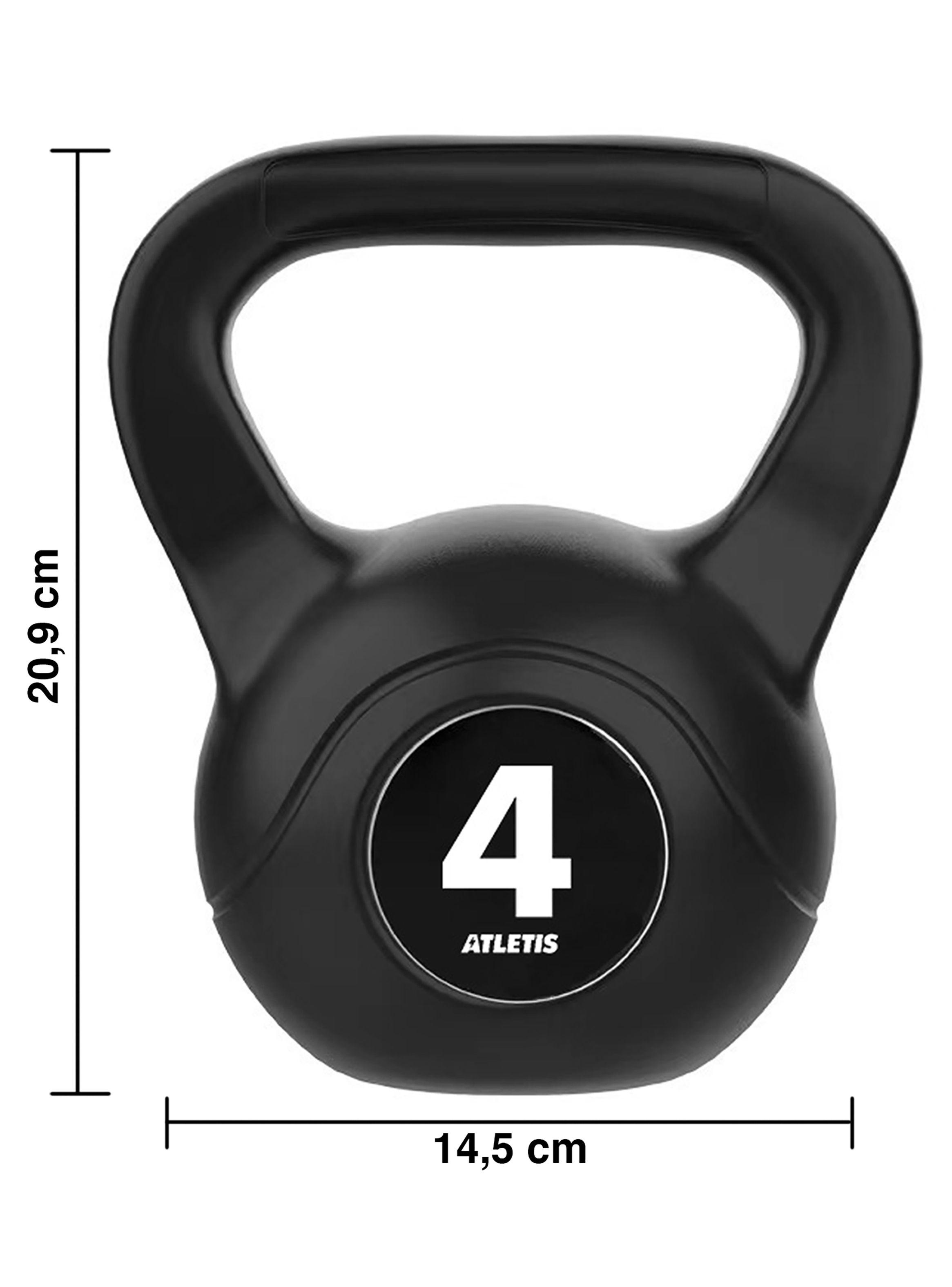 Kettlebell Mancuerna Pesa Rusa Cemento 4 Kg Negro-2