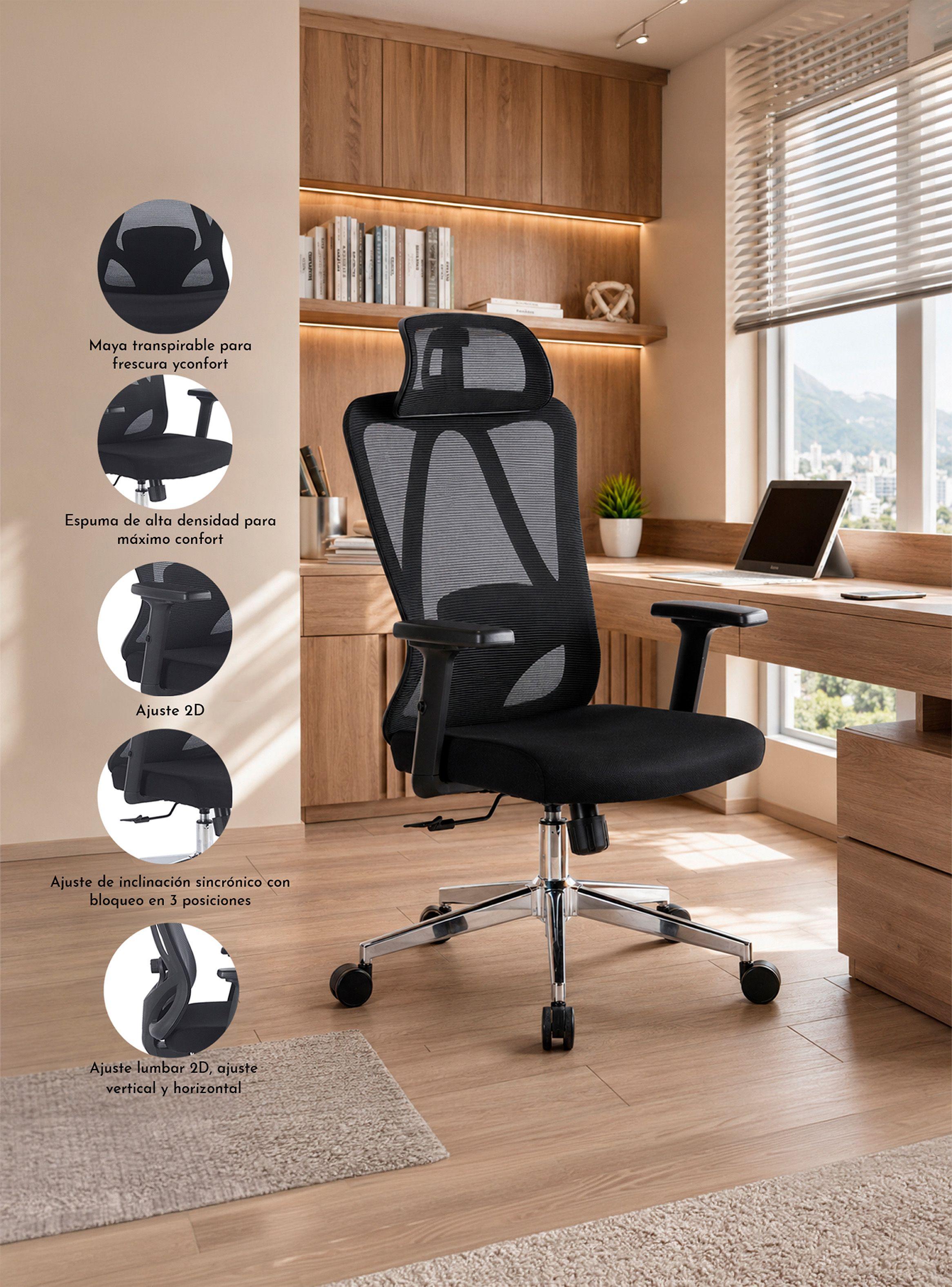 Silla Escritorio Ergonómica Apoyo Lumbar Zyron Elite-5