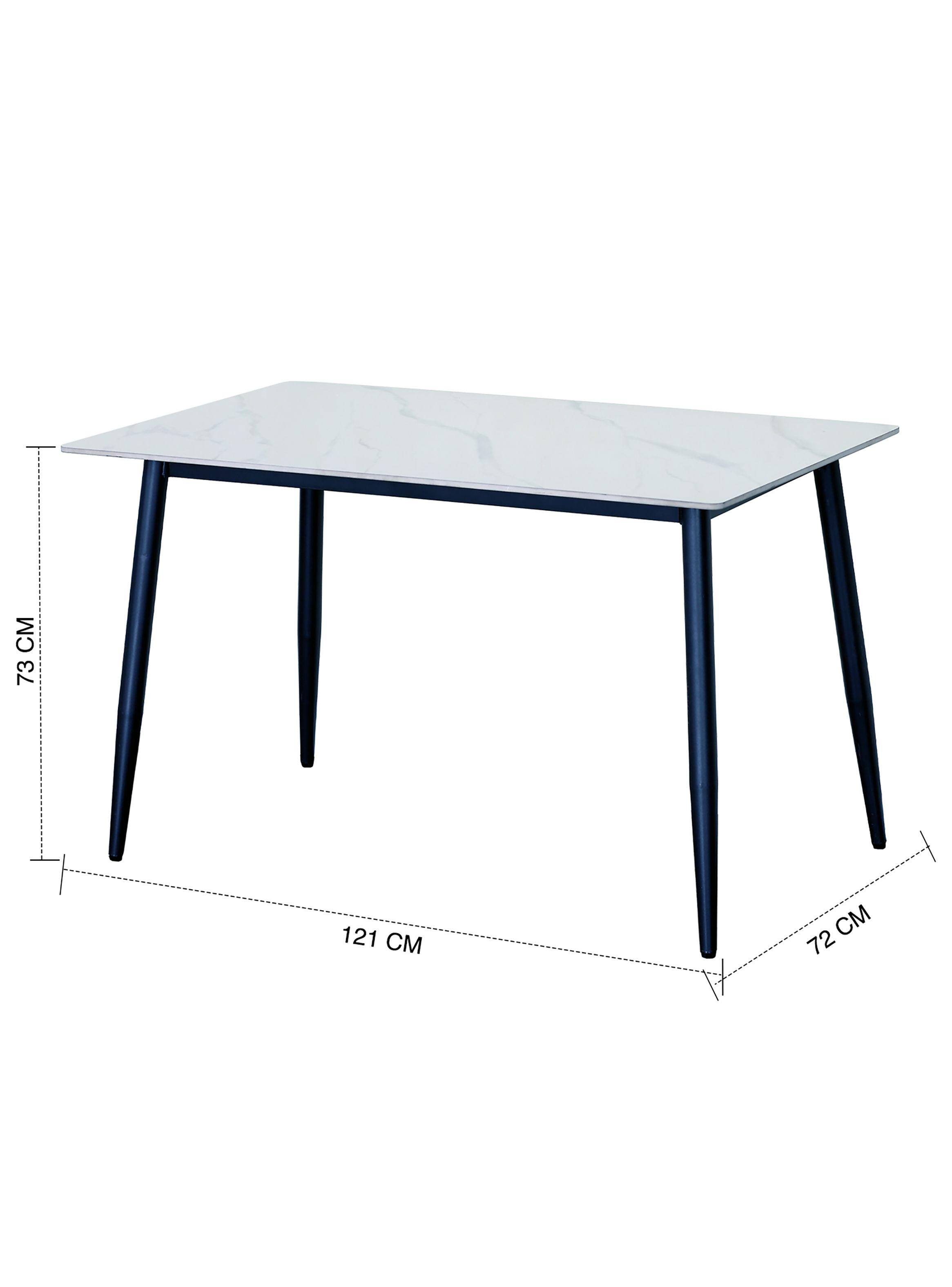 Mesa Comedor Estilo Marmol Blanco 121X72X73 Cm-2