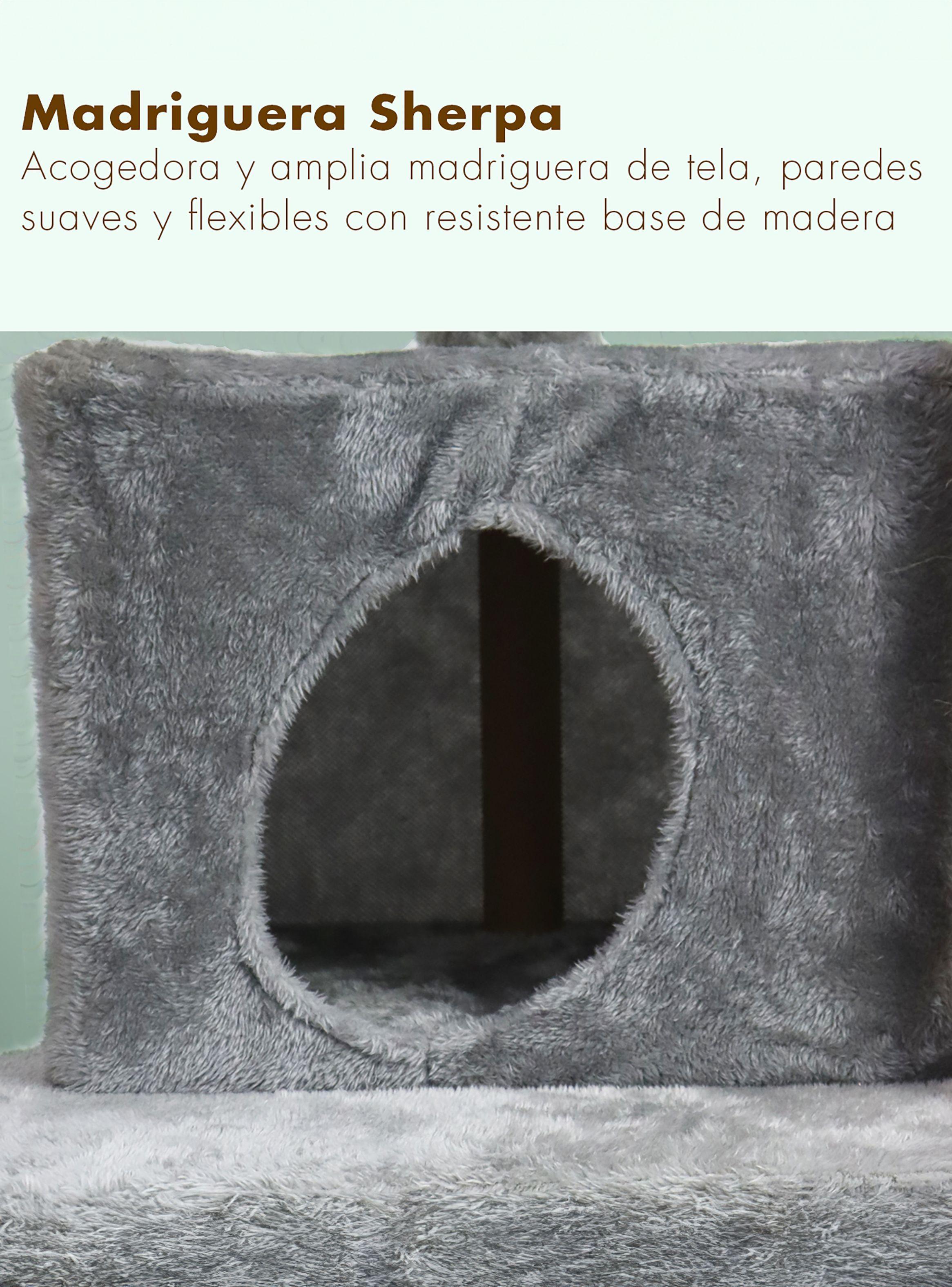Gimnasio Rascador Para Gatos Interact 140cm Gris-4
