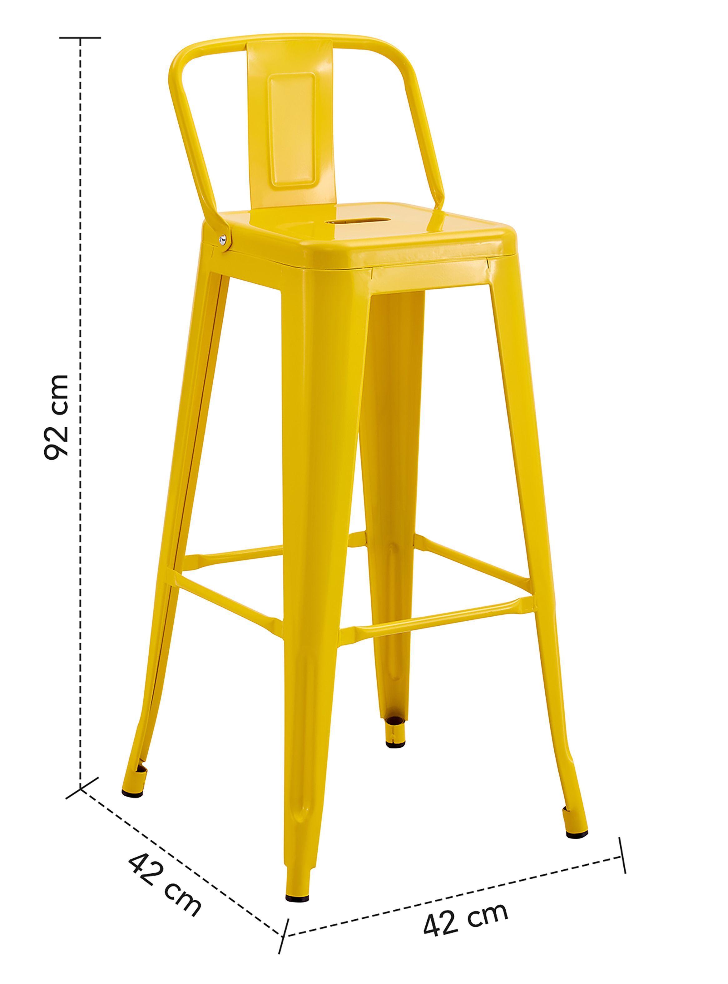 Pack De 4 Silla Alta Metal Amarillo-7