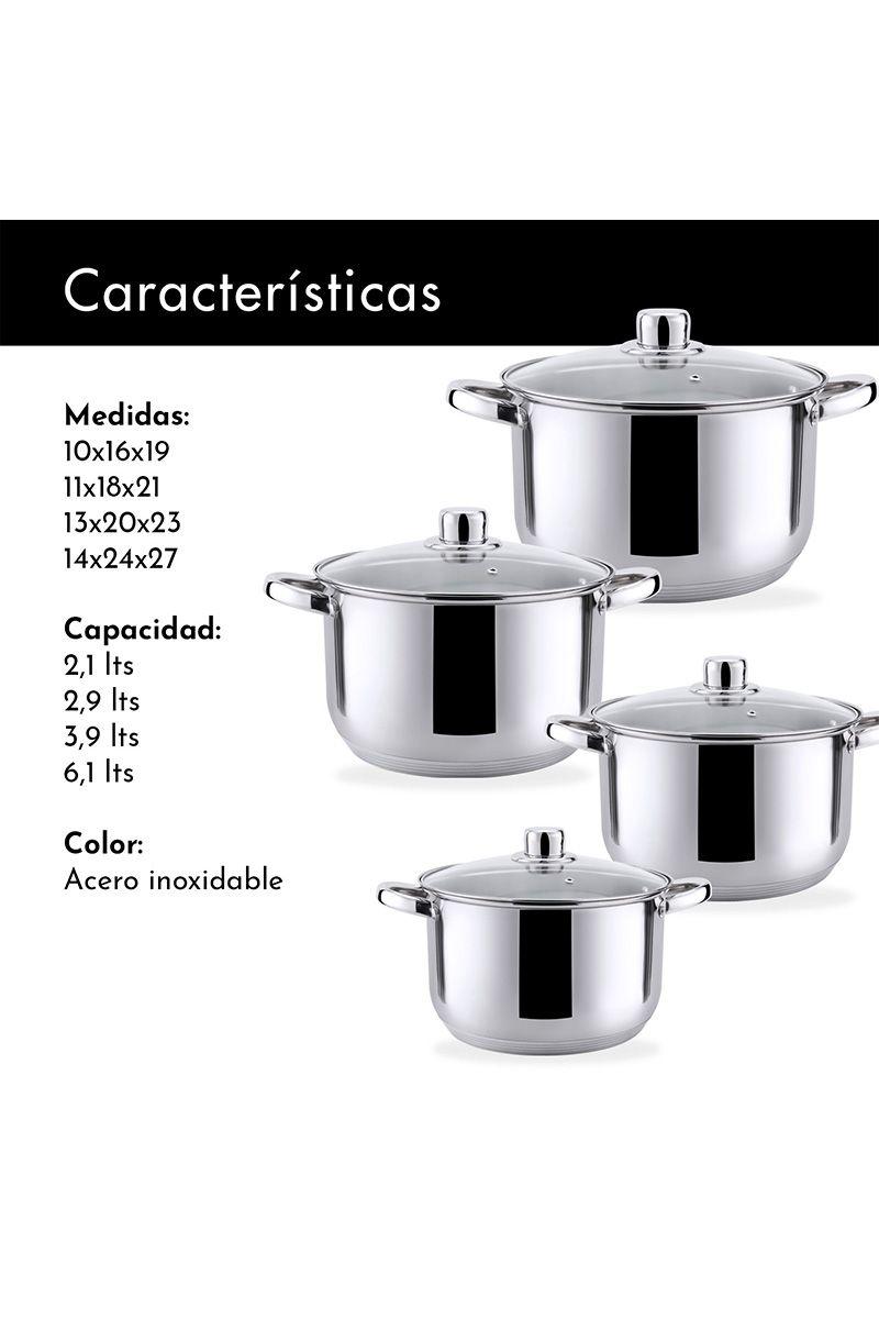 Set Baterías 8 Piezas Acero Inoxidable Bremen Gri-2