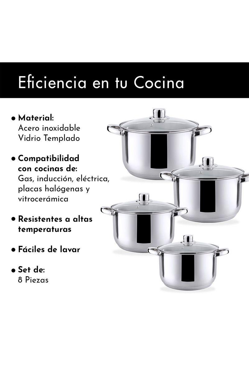 Set Baterías 8 Piezas Acero Inoxidable Bremen Gri-3