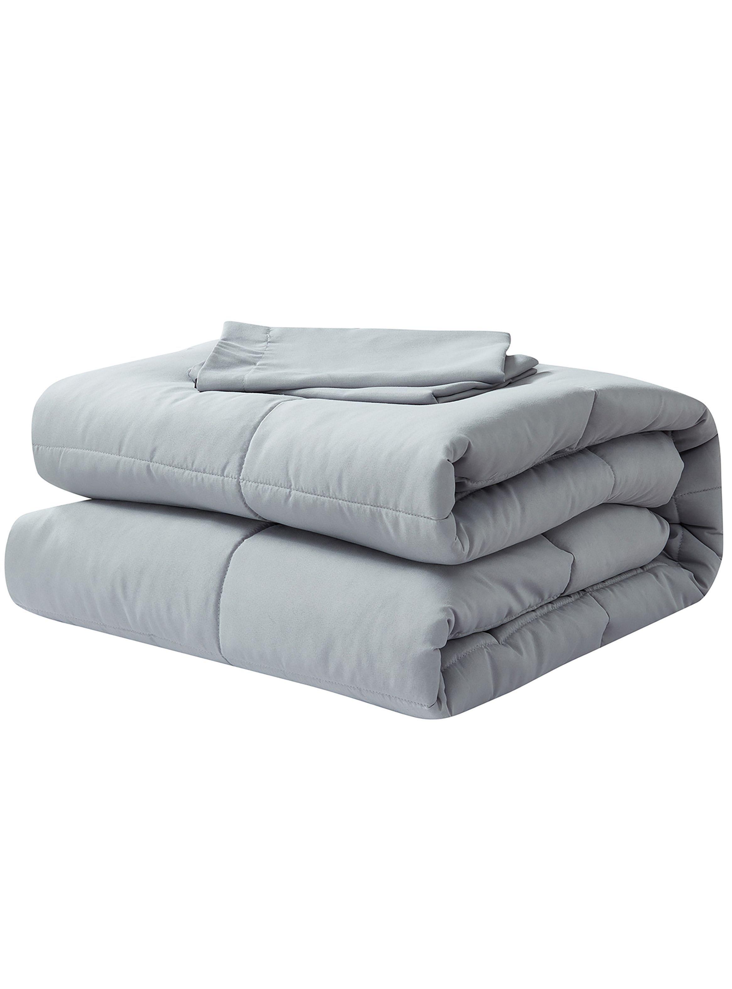 Plumón Cubrecama Reversible Marnie 1.5 Plazas Gris-0