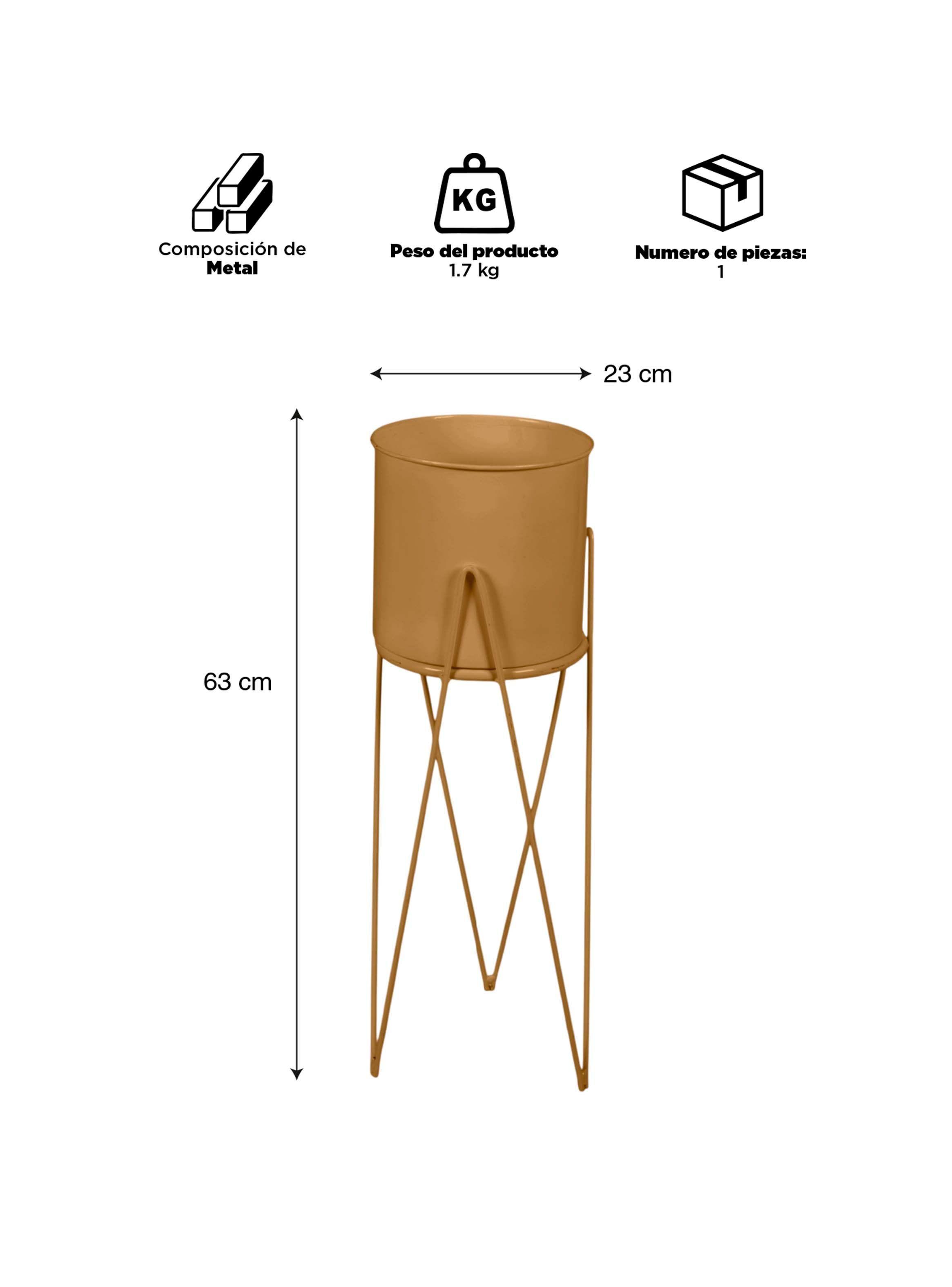 Porta Macetero Pedestal Decorativo Dorado 63 cm-2